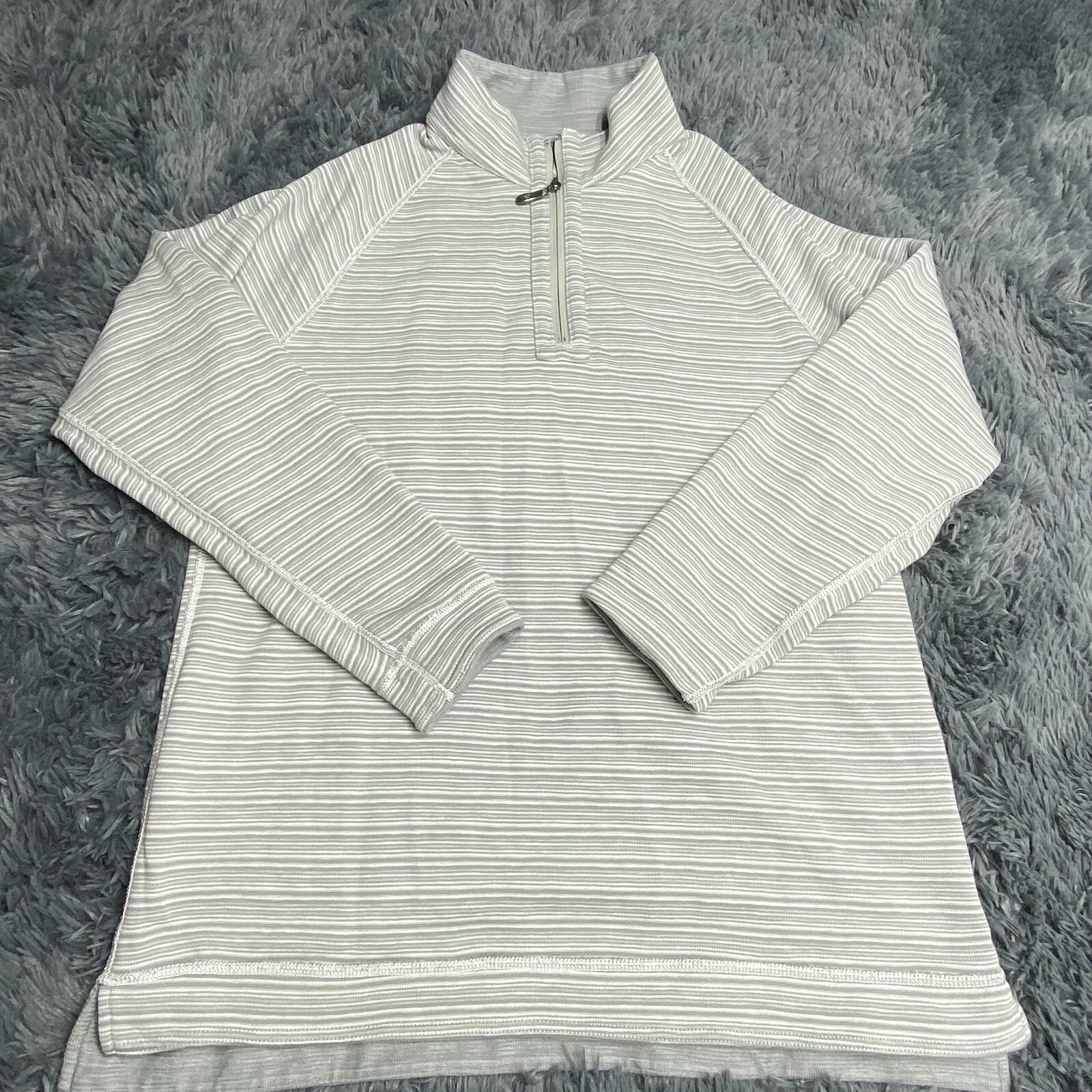Tommy Bahama Mens Flip Breaker Reversible 1/2 Zip Long Sleeve Pullover Gray XL