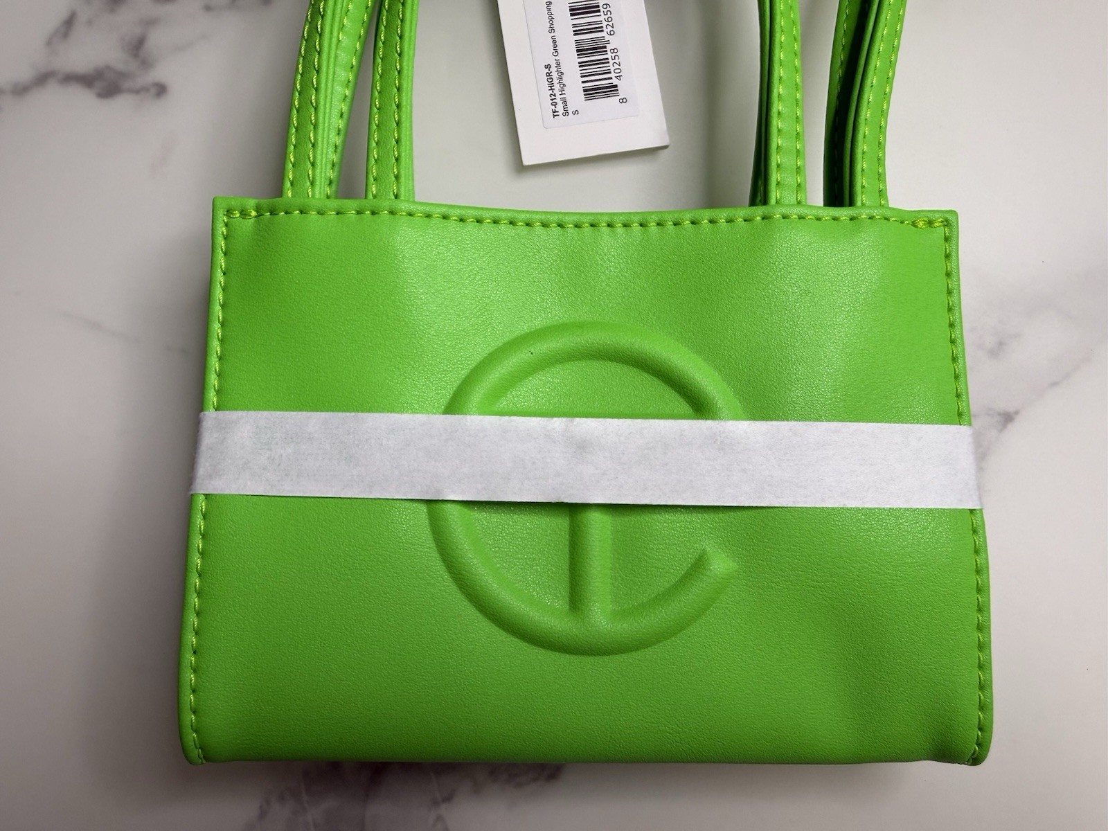 TELFAR Shopping Bag Highlighter Green Small Designer Bag