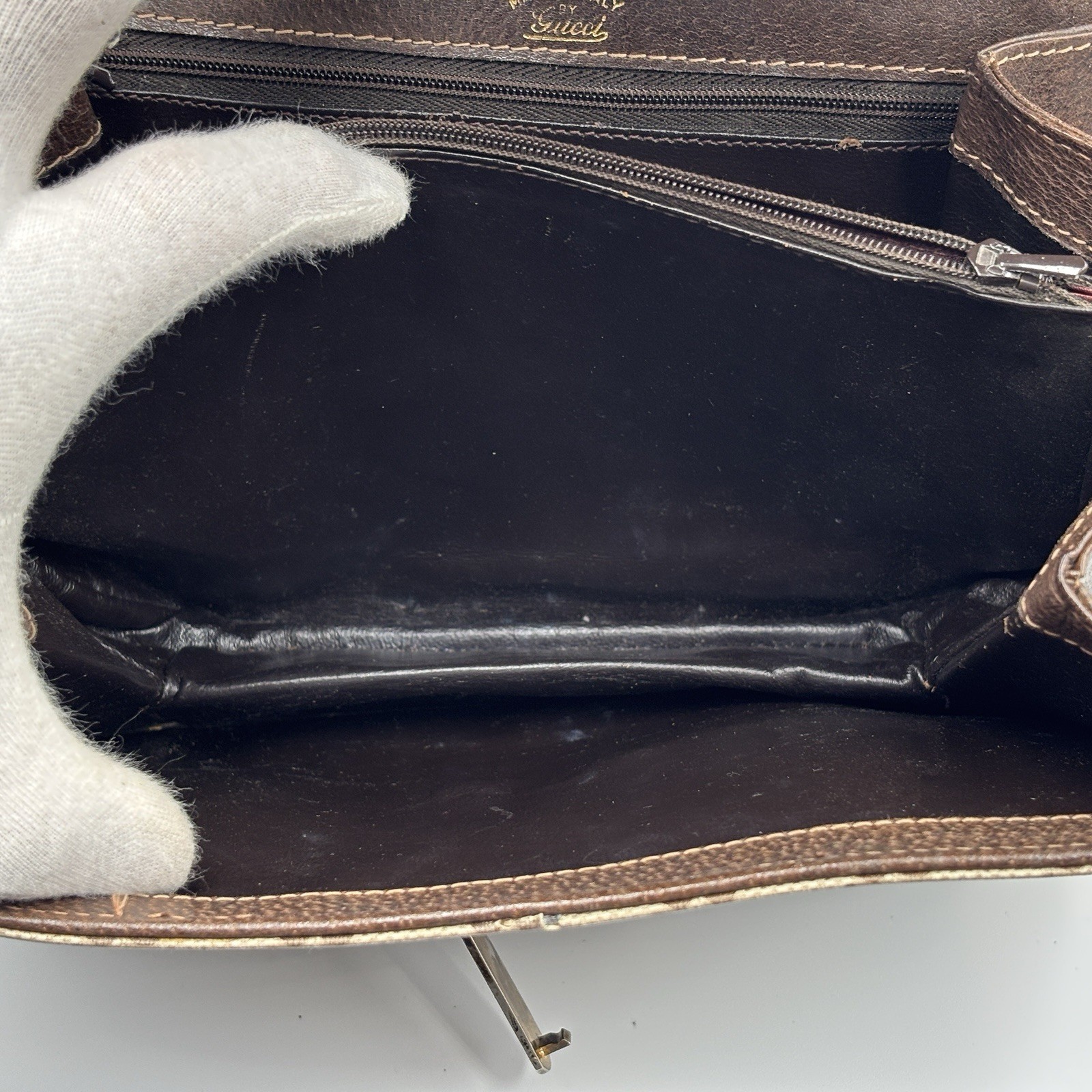 Vintage Gucci Shoulder Bag purse Sherry GG Supreme PVC Leather Brown Authentic