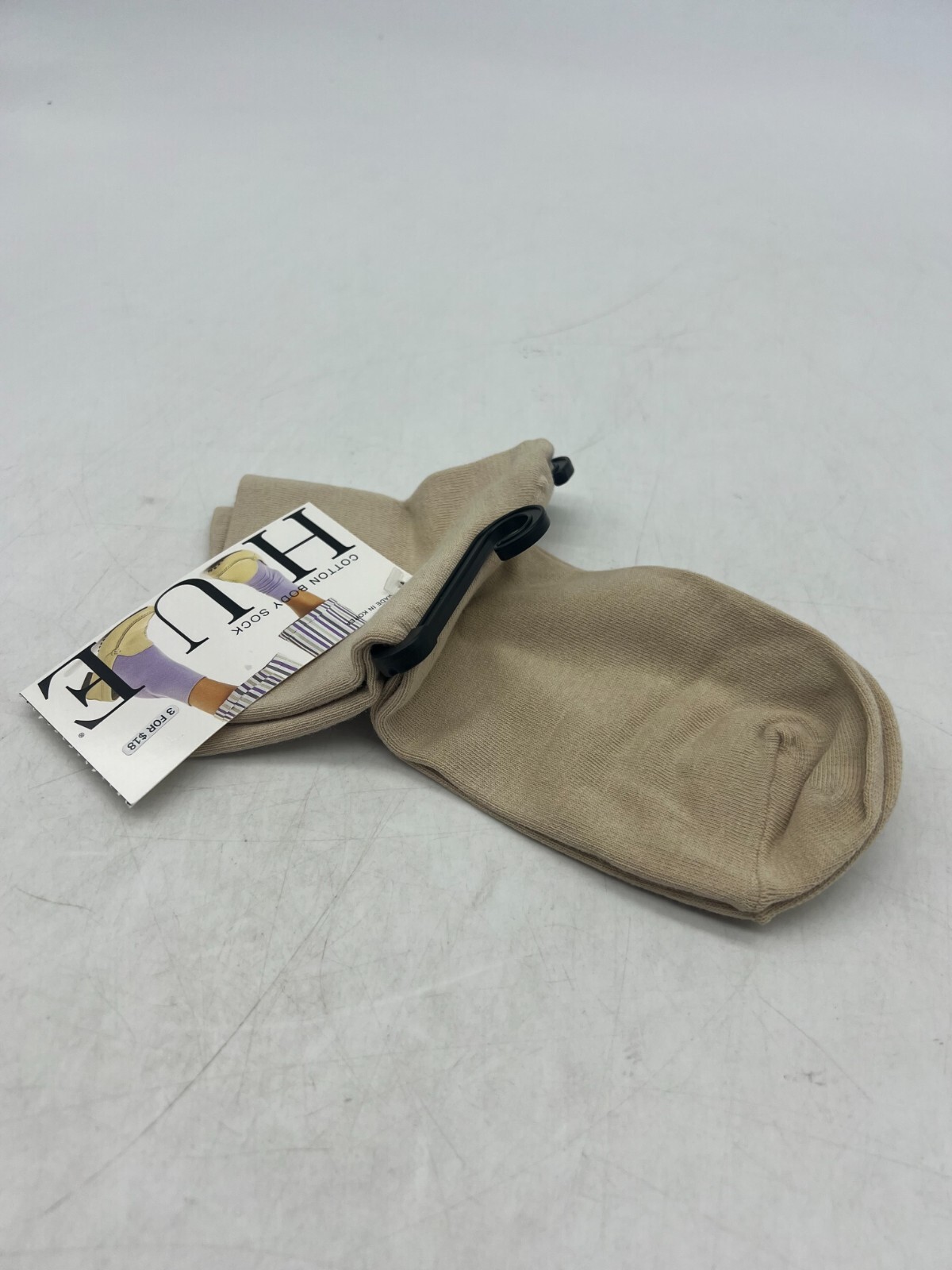 HUE Beige Cotton Body Sock One Size Socks U6373 One Pair