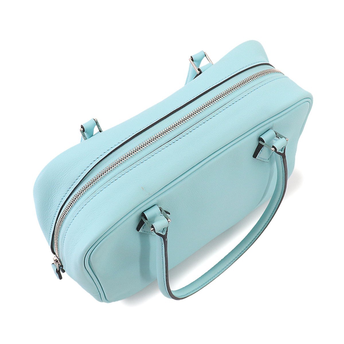 HERMES Mini Plume 20 Hand Bag Veau Swift Bleu Zephyr Purse 90329291