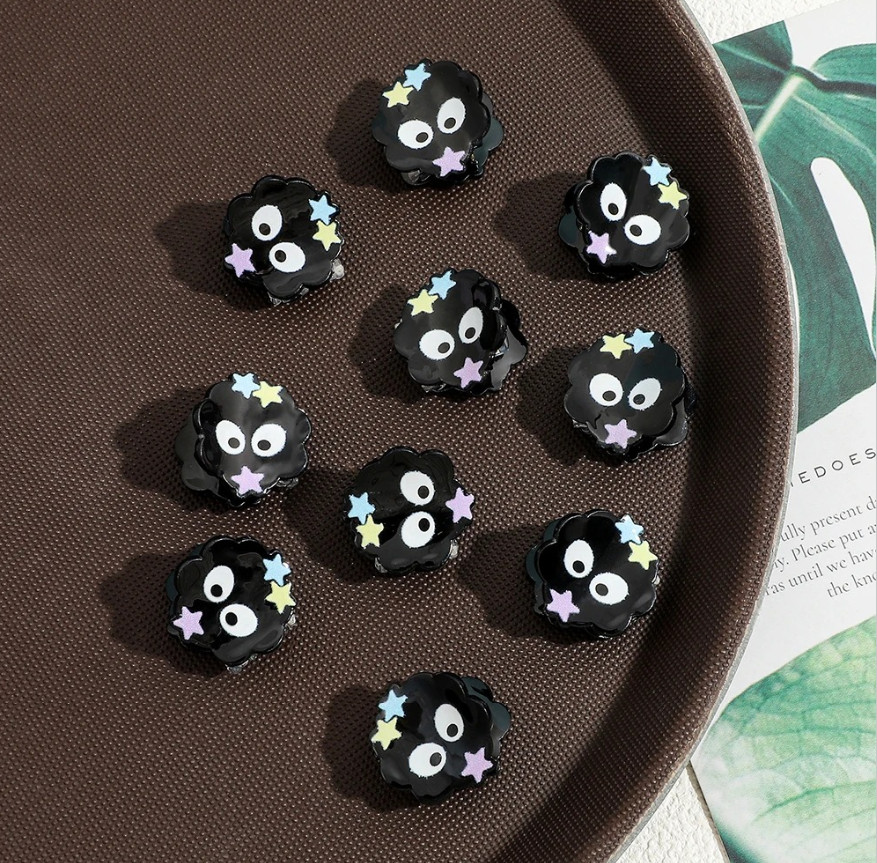 10pcs Cute Coal Ball Hair Claw Cartoon Mini multi-functional Clip Set – NEW