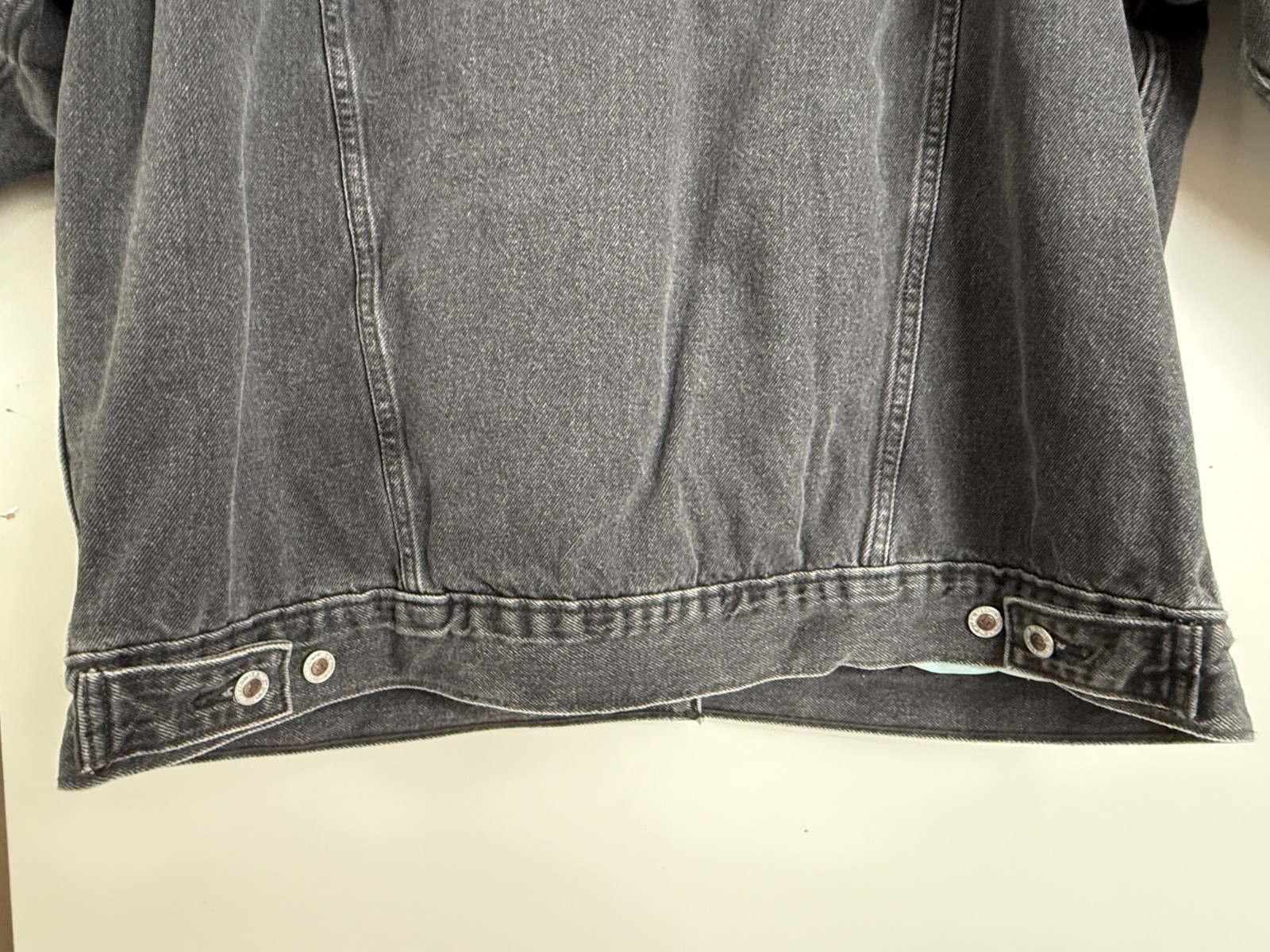VTG 90s Levis SilverTab Mens Loose Fit Denim Trucker Jacket Washed Black XL