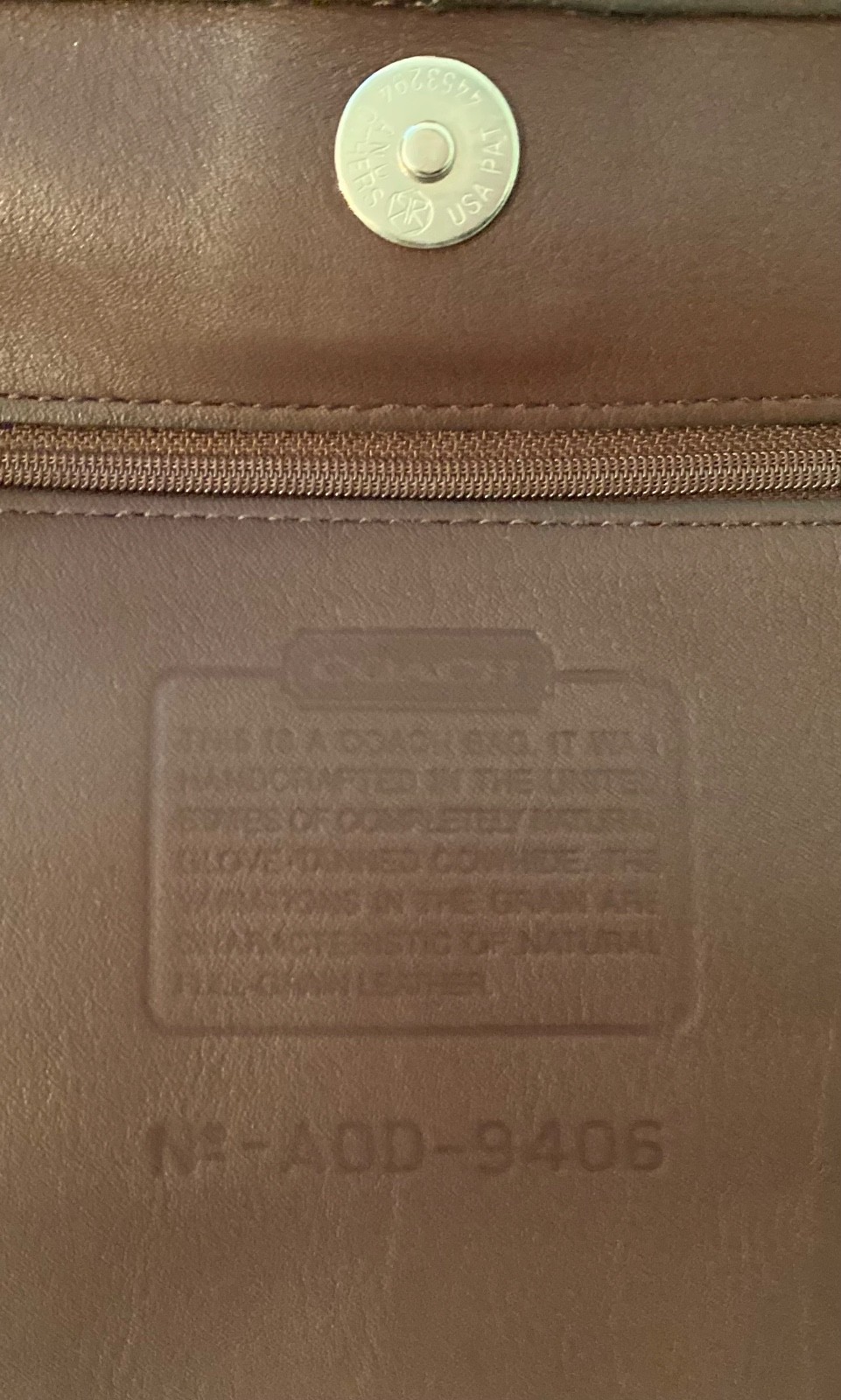 Vintage Never Used Coach Brown Leather Slim Legacy Shoulder Bag with Dust Bag