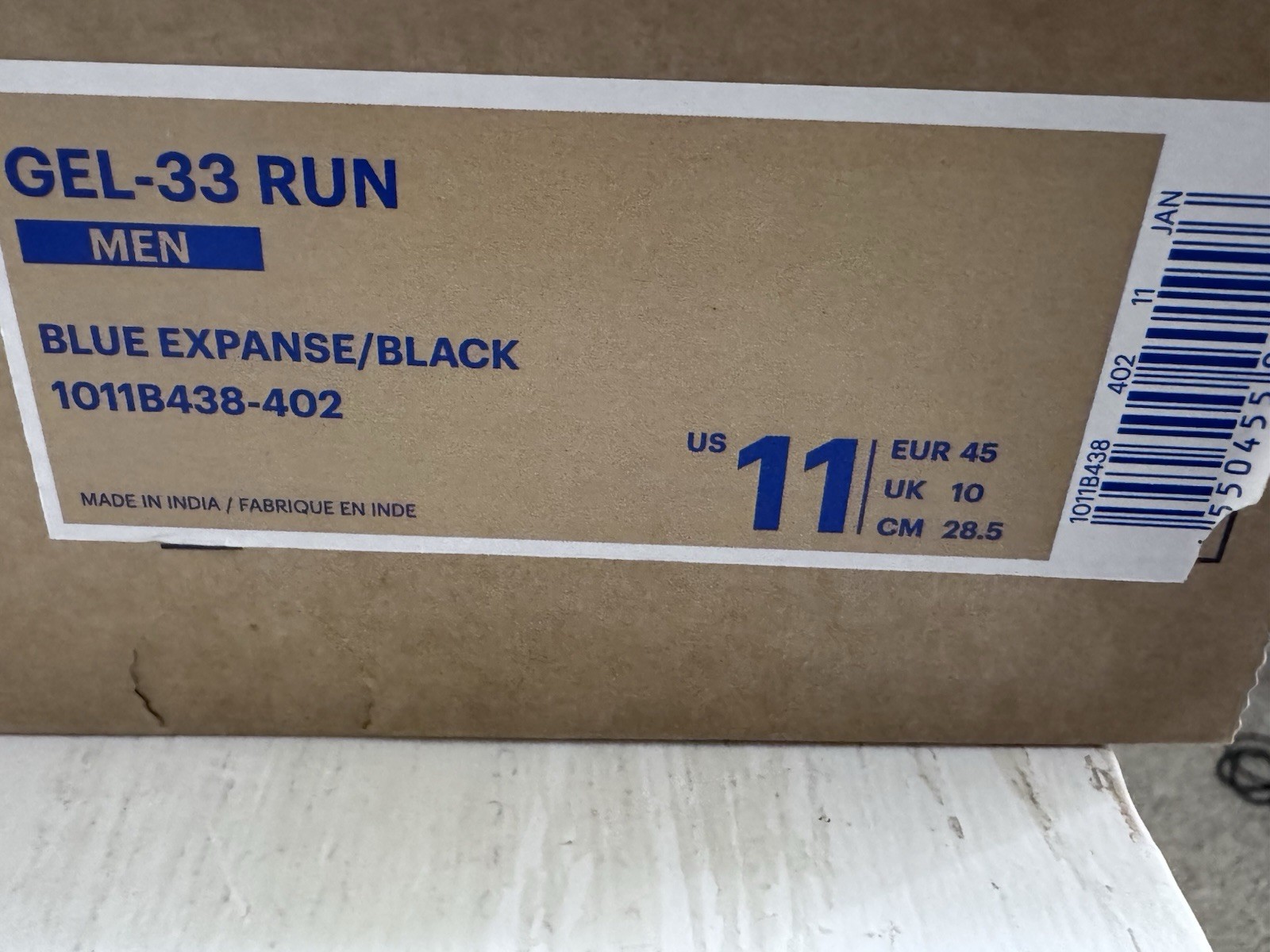 ASICS Gel-33 Run Blue Expanse Black Running Men’s 11 Shoes 1011B438-402