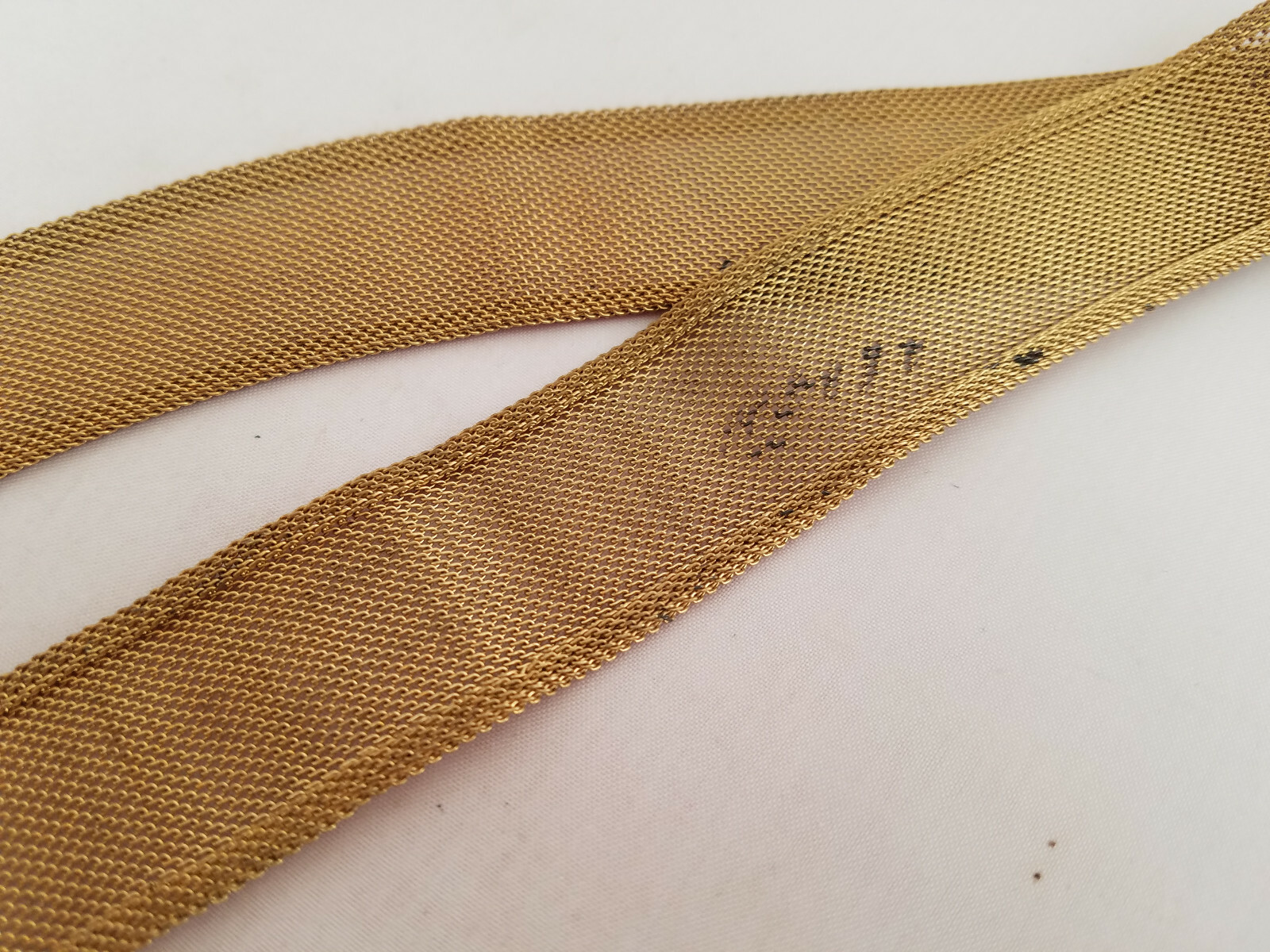 Antique Brass Mesh Belt Art Nouveau Floral Leaf Design Small Waist Natural