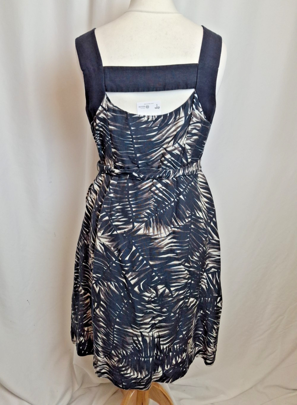 Phase Eight Holiday Dress Leaf Print Blue Belted Strappy Women’s UK14 C5195