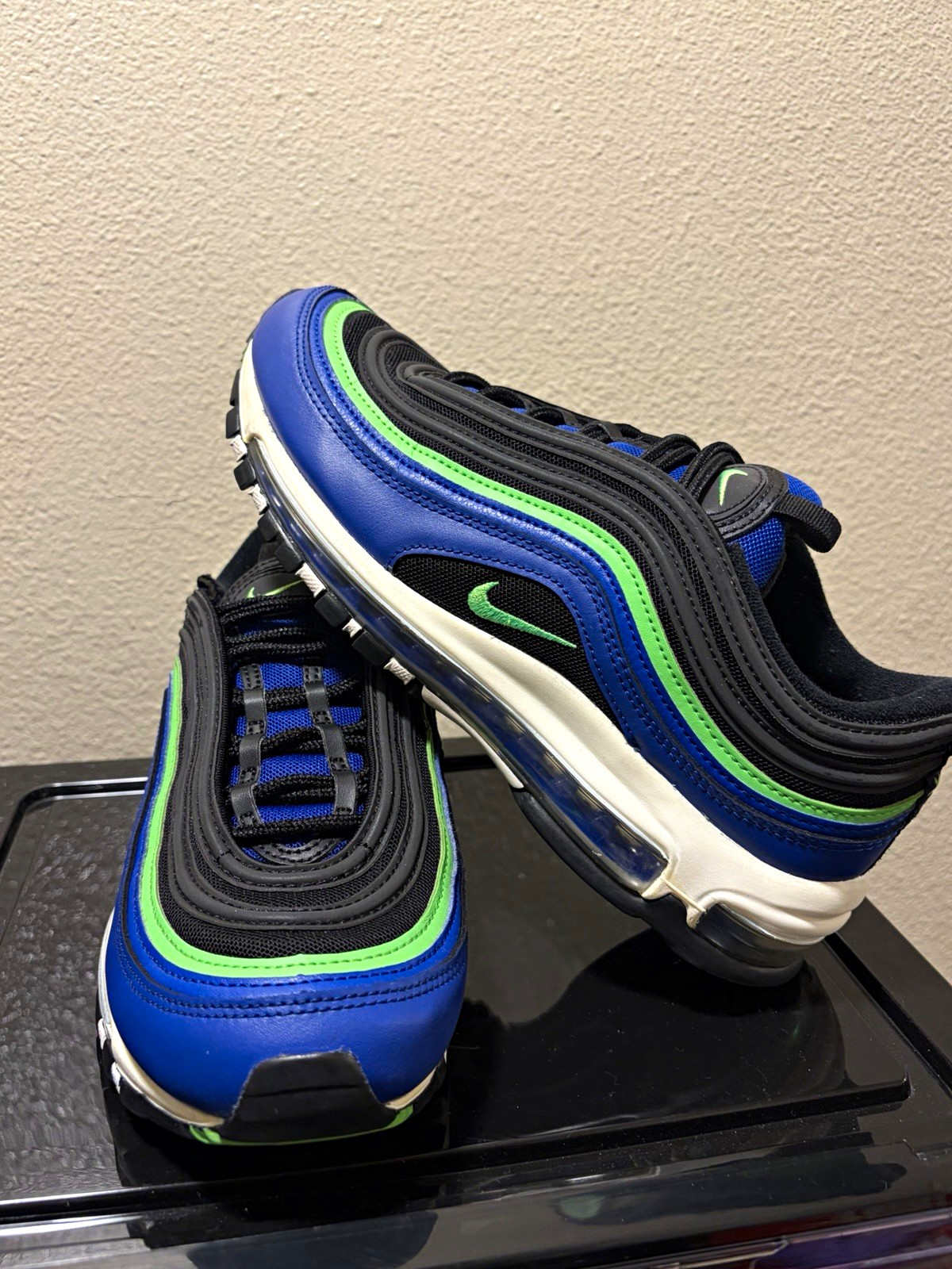 Nike Air Max 97 Royal Blue Neon Men’s Low Top Lace-Up Cushioned CW5419-400