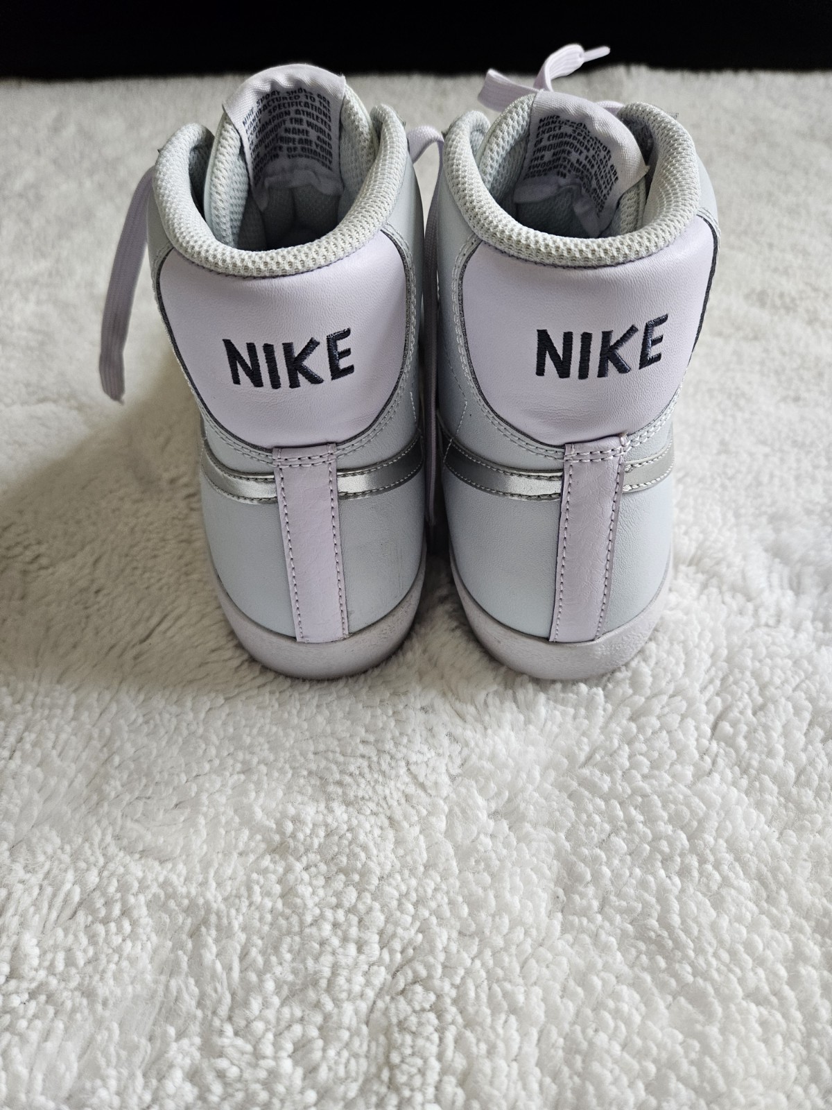 Nike Blazer Mid 77 Light Blue Silver Metallic High Top Sneakers CZ1055-400