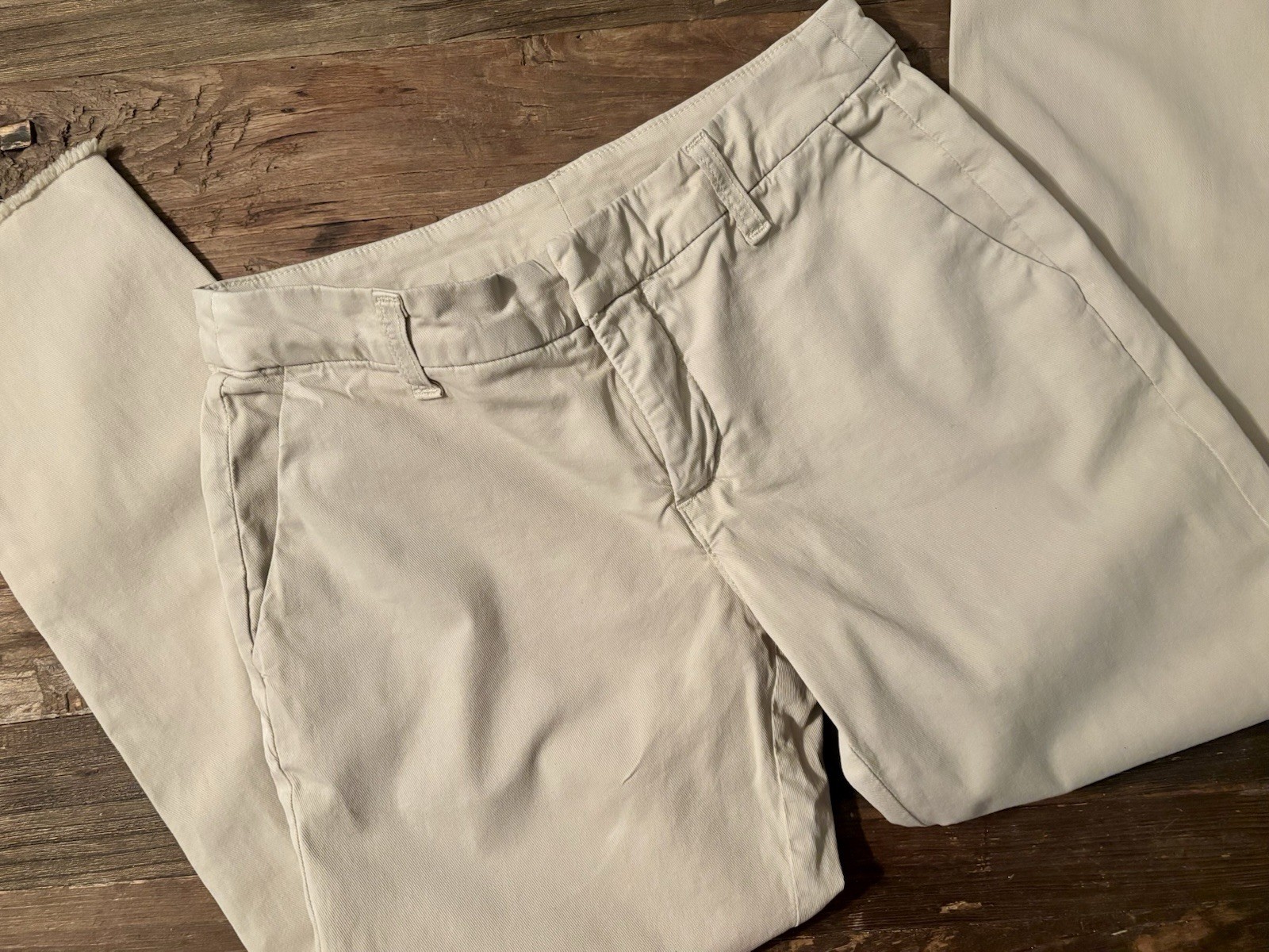Frank And Eileen Wicklow Pants Cropped Raw Hem Beige Women’s Size 2