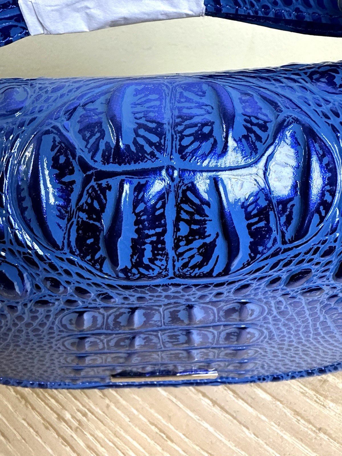 NWT BRAHMIN BRIAR COBALT POTION BLUE METALLIC LEATHER CROSSBODY SMALL HANDBAG