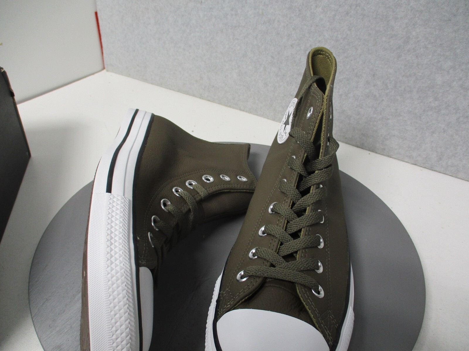 Converse Ctas Hi Engine Smoke Brown Leather Shoes Mens Sz 10 Womens Sz 12