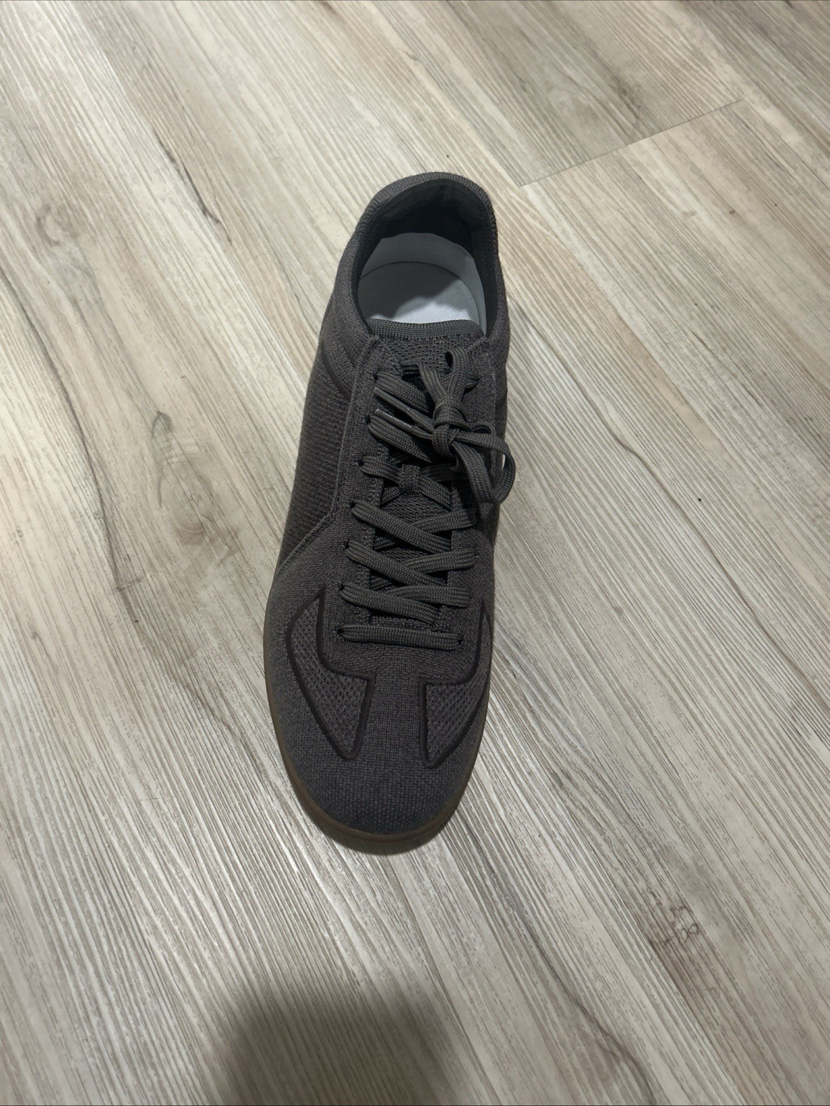 Rothy’s Men’s Gray Knit Lace-Up Sneakers Gum Rubber Sole Round Toe US 10