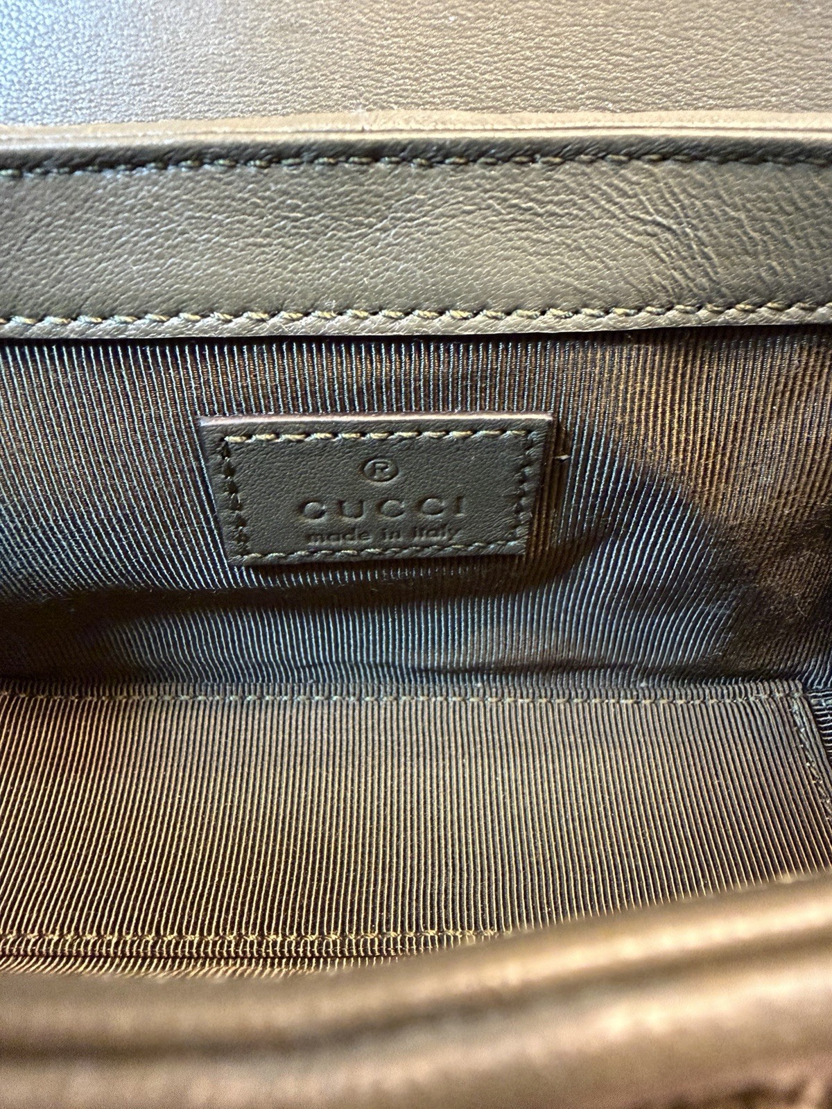 New Authentic Gucci GG Marmont Tweed Logo Shoulder Bag Mini Green