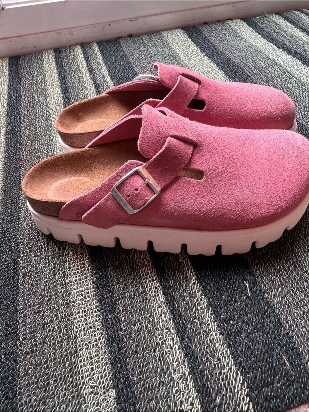 Birkenstock Papillio Pink Suede Clog Mules