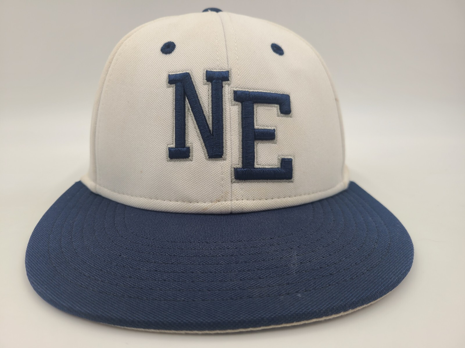 Northeastern High School Eagles The Game Pro Flex Fitted S Hat Cap White Blue