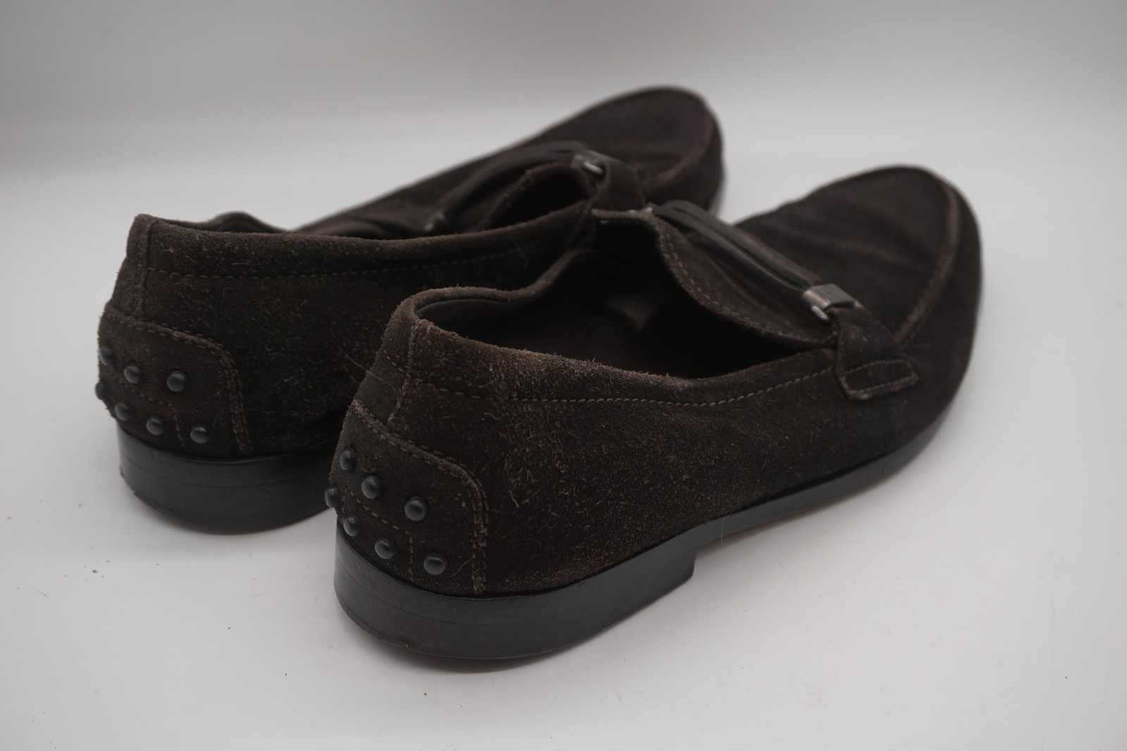 Tod’s Gommino Loafers Brown Suede Driving Studded Shoes Italy Men’s Size 7.5 8.5
