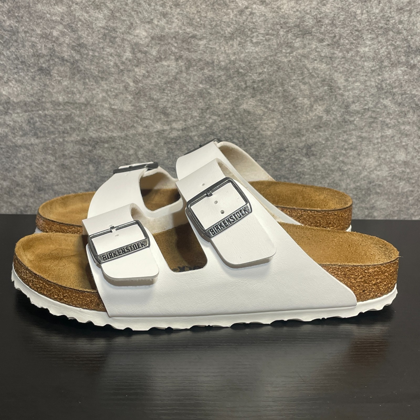Birkenstock Arizona Birko Flor Sandals Womens EU 40 US 9 Narrow White Footbed