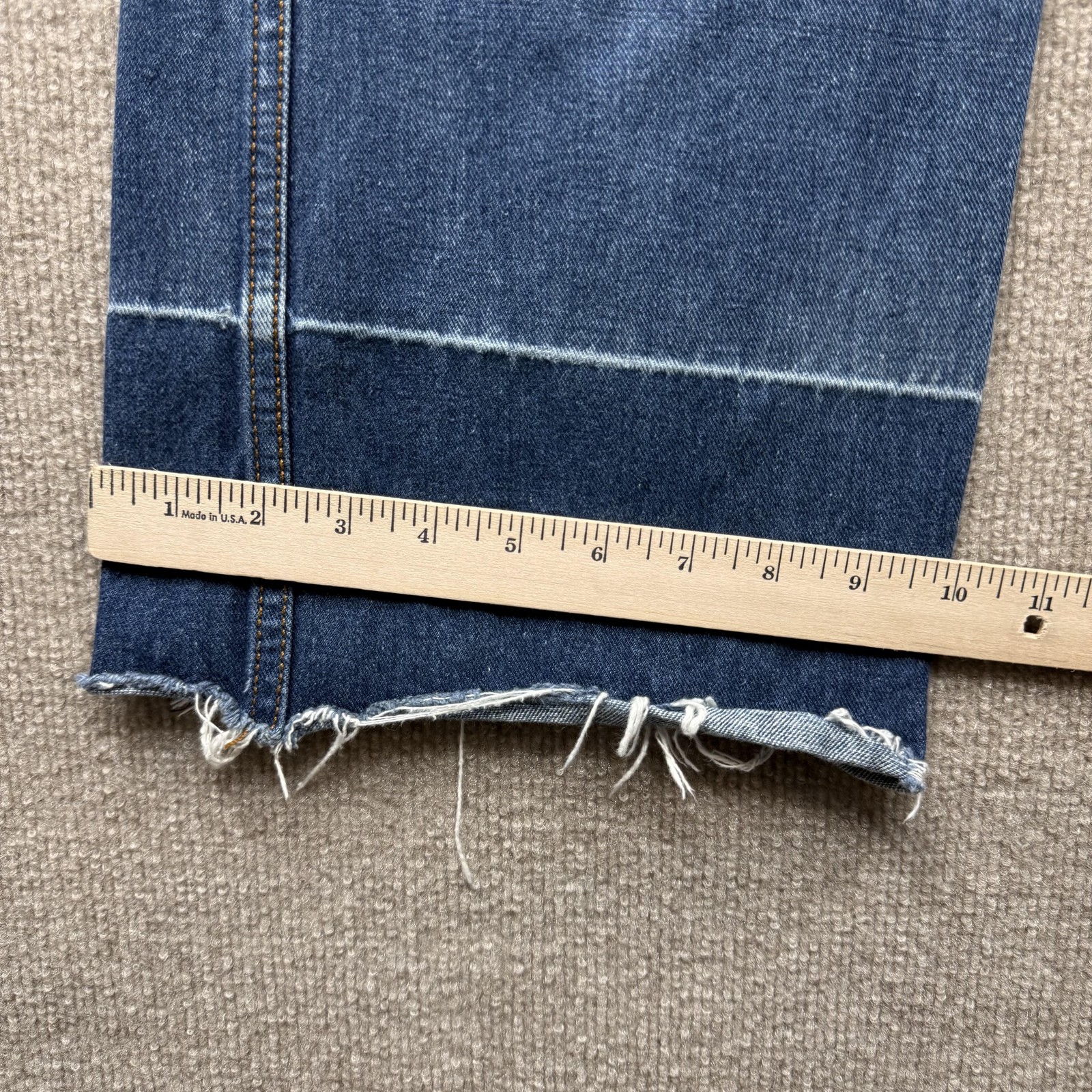 Neil Norman Vintage Jeans Mens 36×29 Wide Distressed Raw Hem Hong Kong 60s 70s