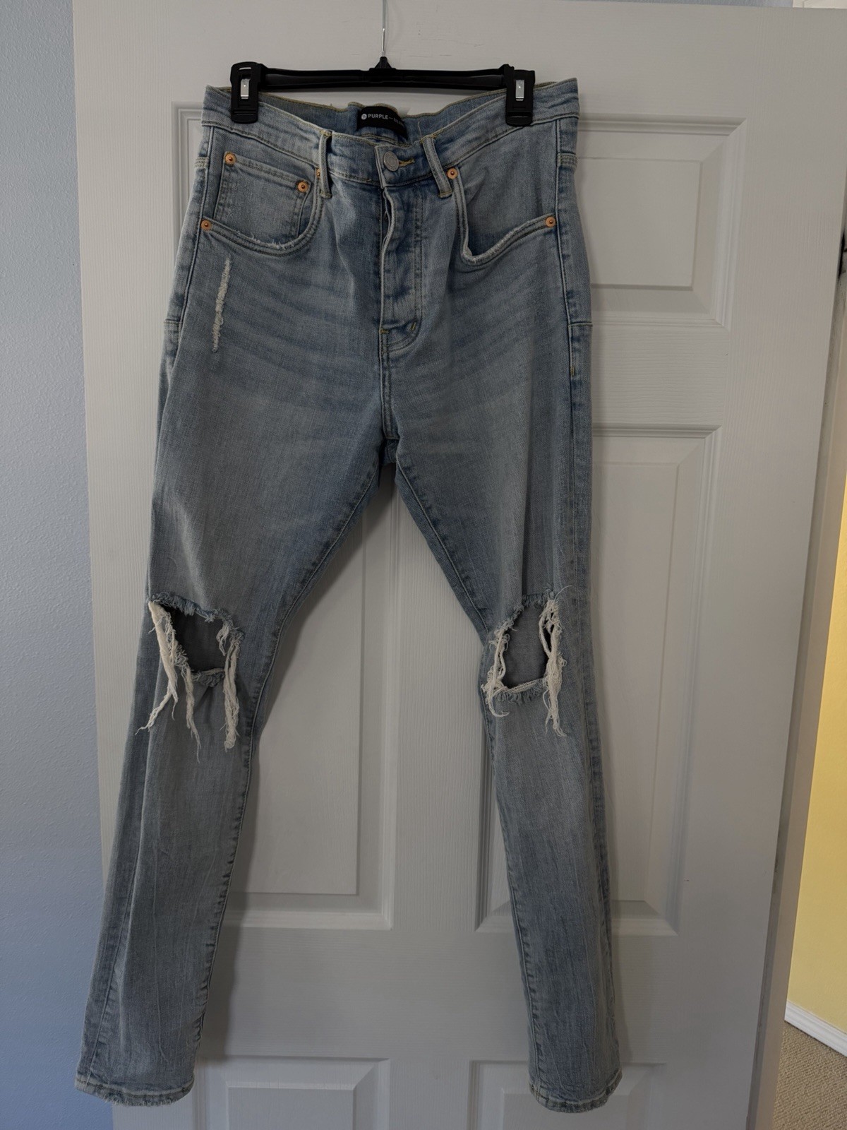 Purple Jeans Size 32 P002 Light Indigo Blowout Denim