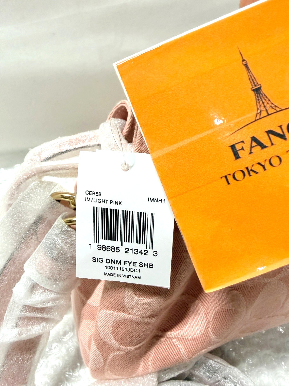 COACH Faye Shoulder Bag Signature Denim Light Pink CER68 IMNH1 Auth New