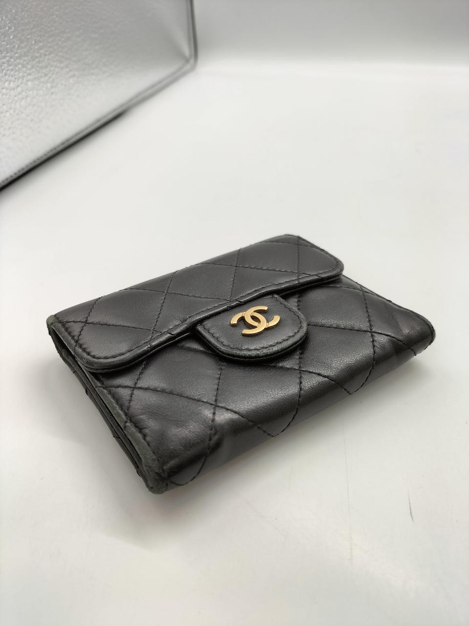 Chanel Matelasse Coin Case 11×8.3cm Leather Black Used