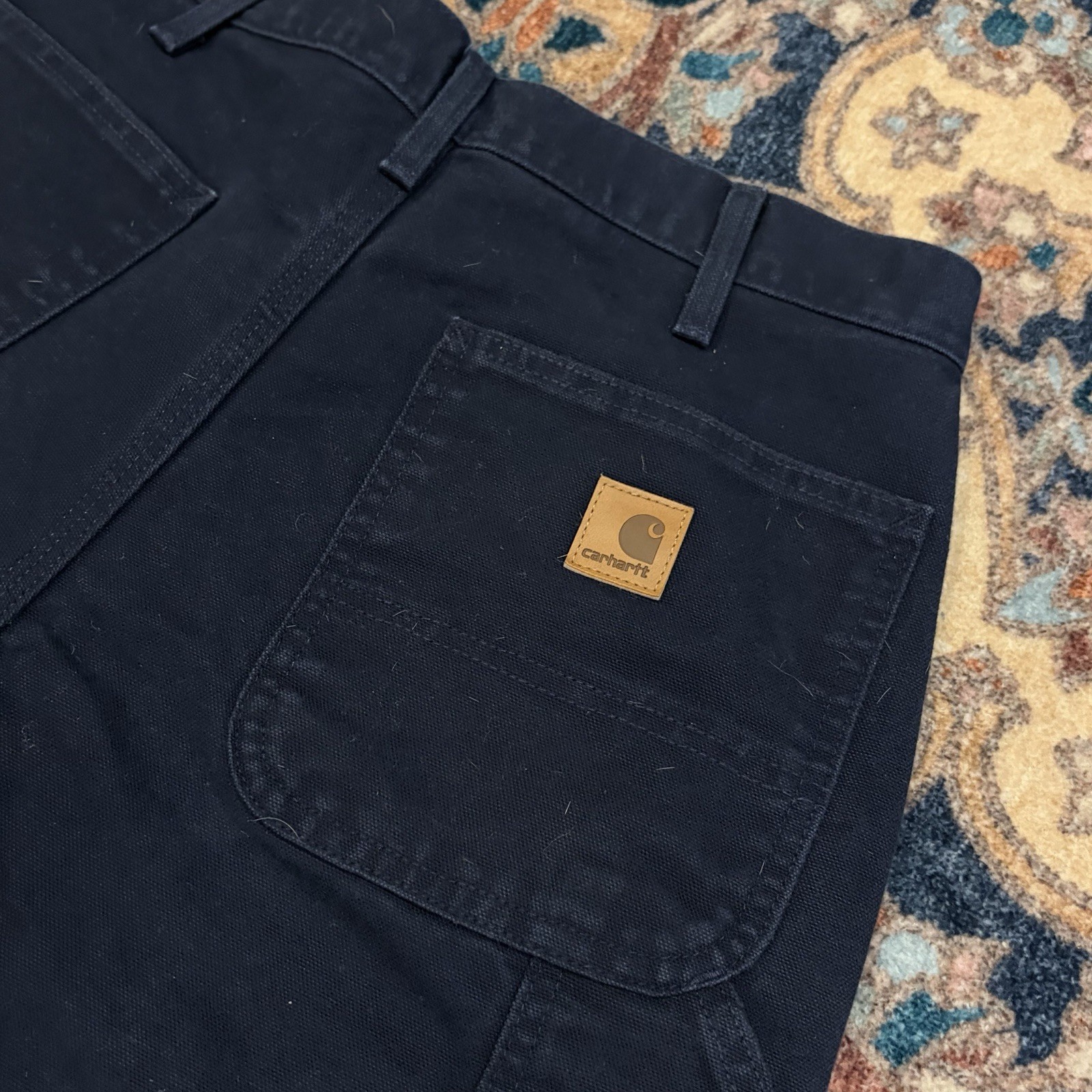 Carhartt B11 MDT Carpenter Work Pants 31×30 Navy Blue Canvas Workwear