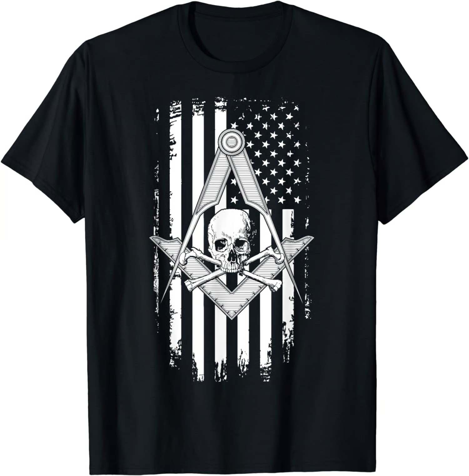 Master Mason American Flag Masonic Skull – Freemason Unisex T-Shirt