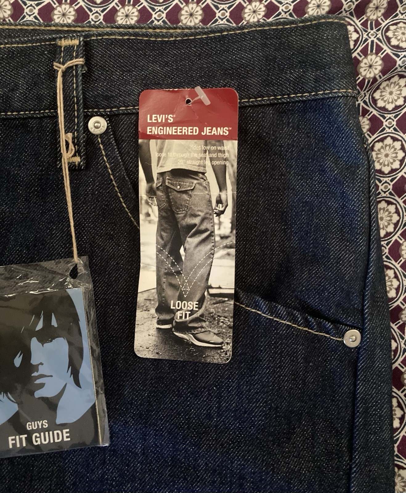 Vintage LEJ 2003 Y2K Levi’s Engineered Jeans Loose Flap Pocket W36x34 Grunge NWT