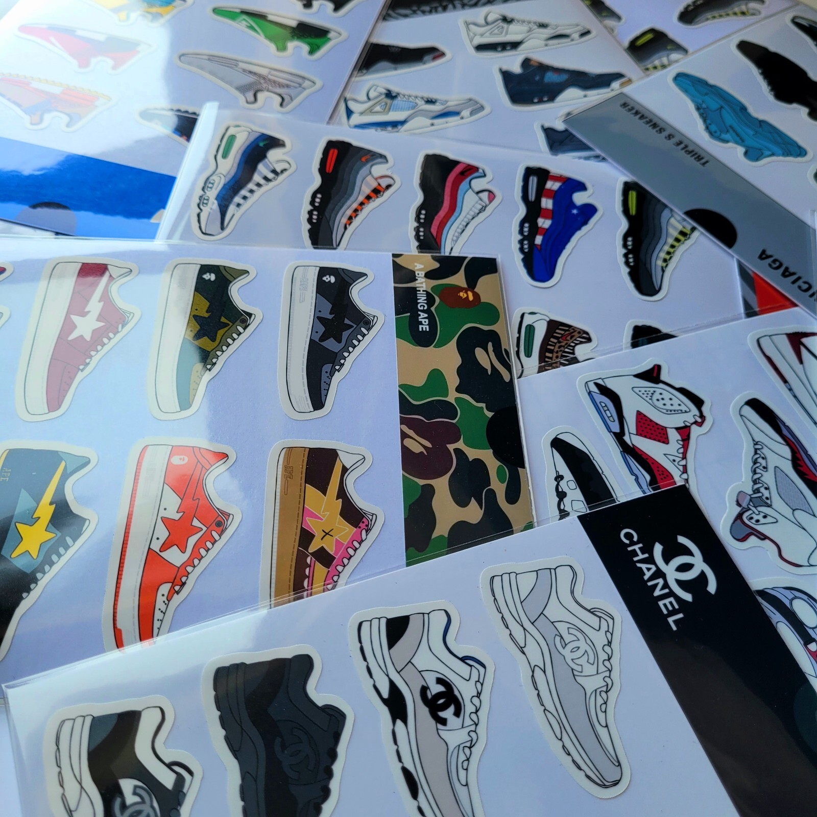 Nike Air Jordan 5’s Sneaker sticker set of 10 !! Supreme 5’s Oregon Raging bulls
