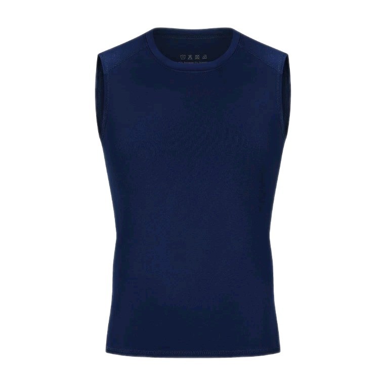 Boys Sleeveless Navy Compression Sports Training Shirt Med Basketball Football