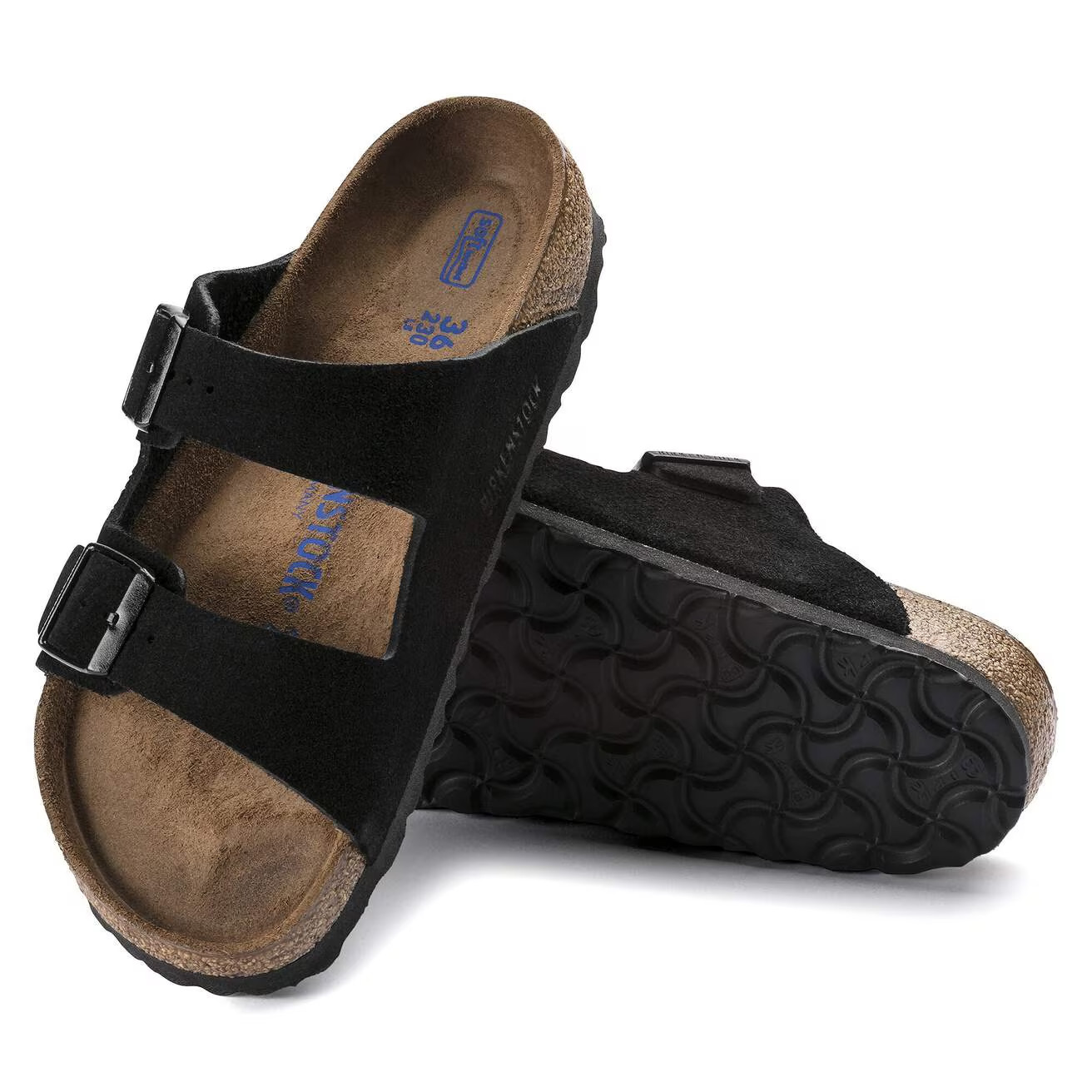 Birkenstock Arizona Black Soft Footbed Suede Sandals Unisex Select Width Size