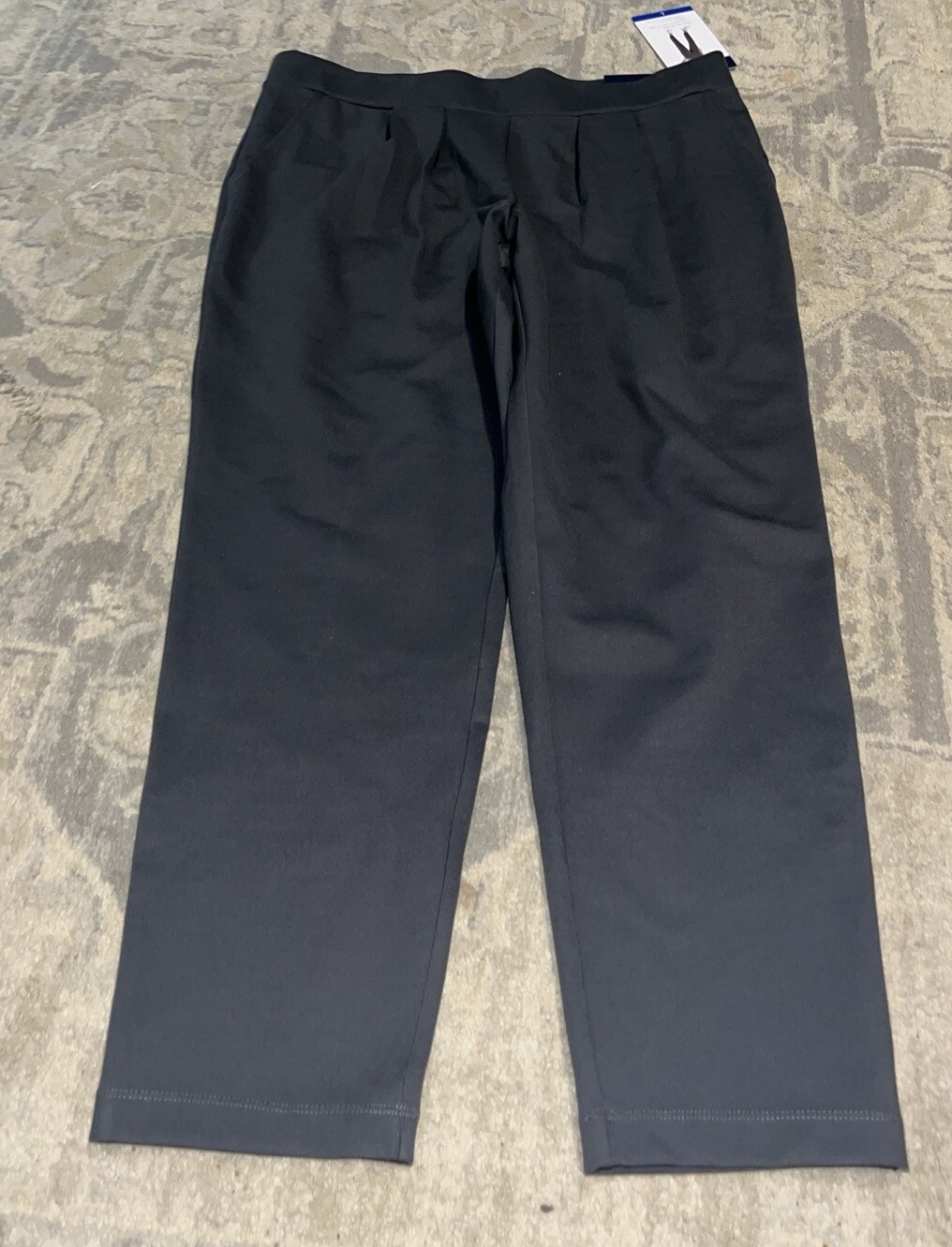 New Modern Ambition Womens Pants Gray Pleated Pull On Ankle Sz Large