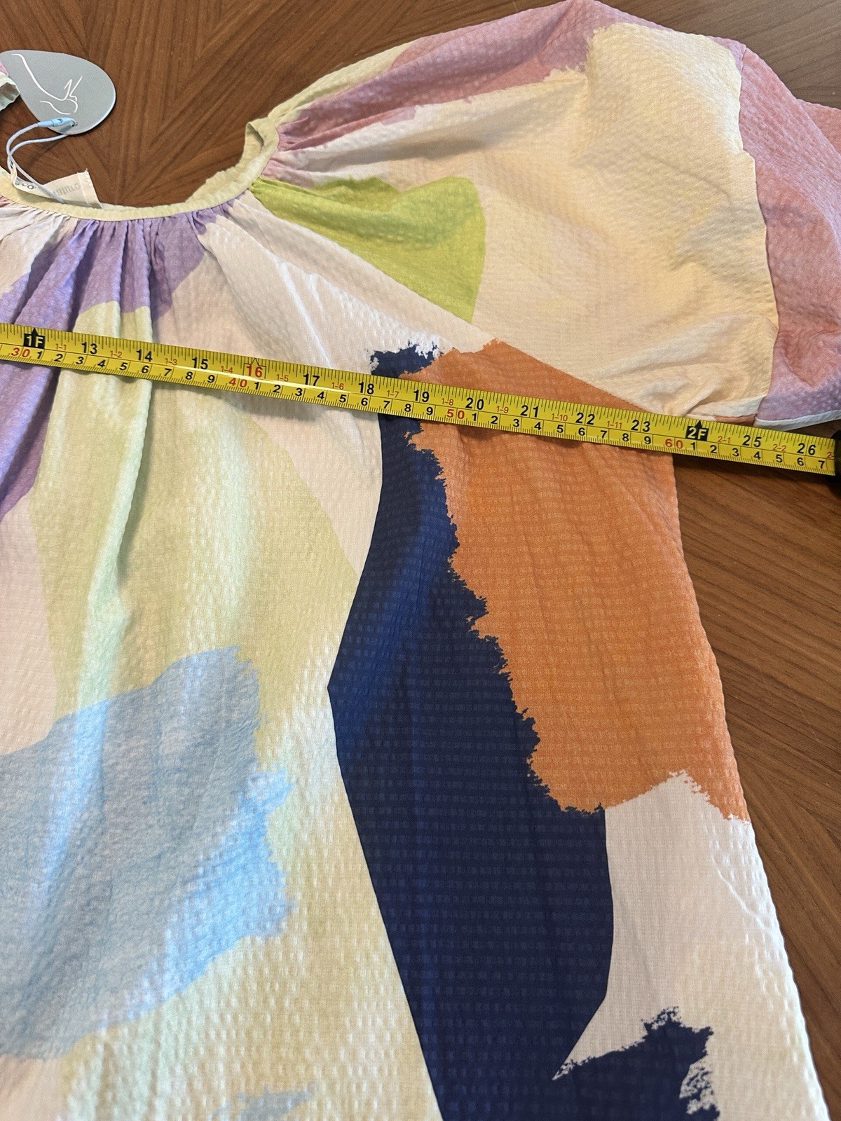 Our Second Nature Lightyear Oversized Puff Sleeve Dress Minimalist Pockets Small