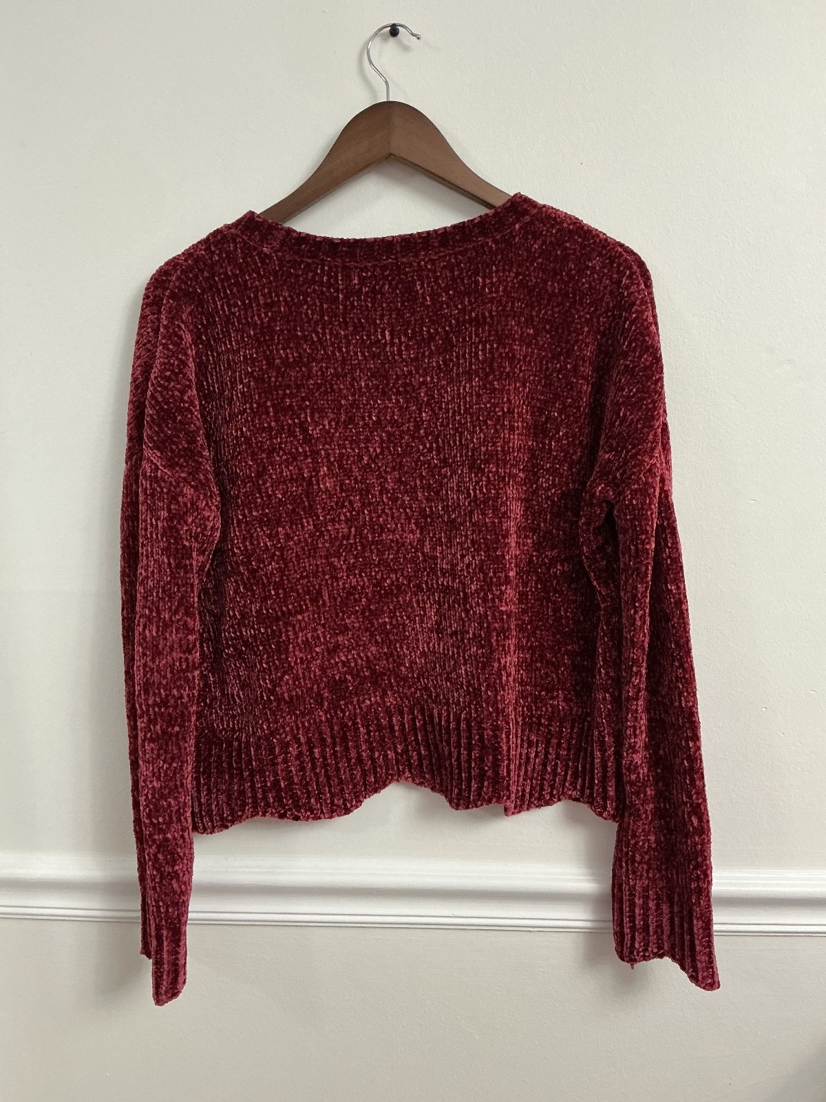 Red Chenille Long Sleeve Sweater by altar’d state Size Medium