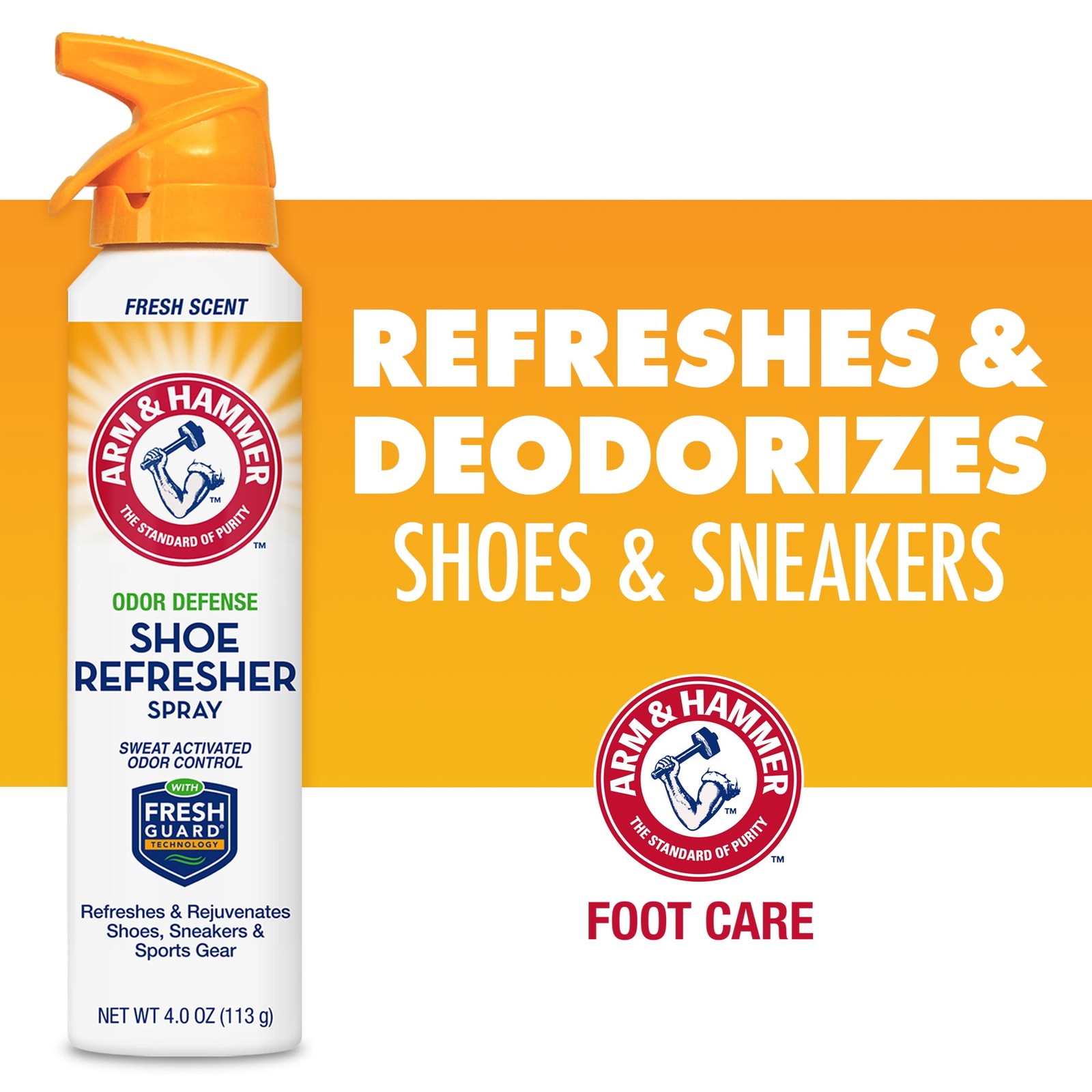 Arm & Hammer Odor Defense Fresh Scent Shoe Refresher Spray 4 oz