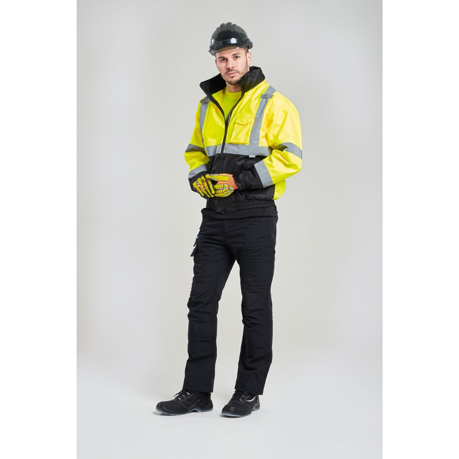 Portwest US364 Hi Vis Premium 2-in-1 Bomber Hooded Waterproof Safety Jacket ANSI