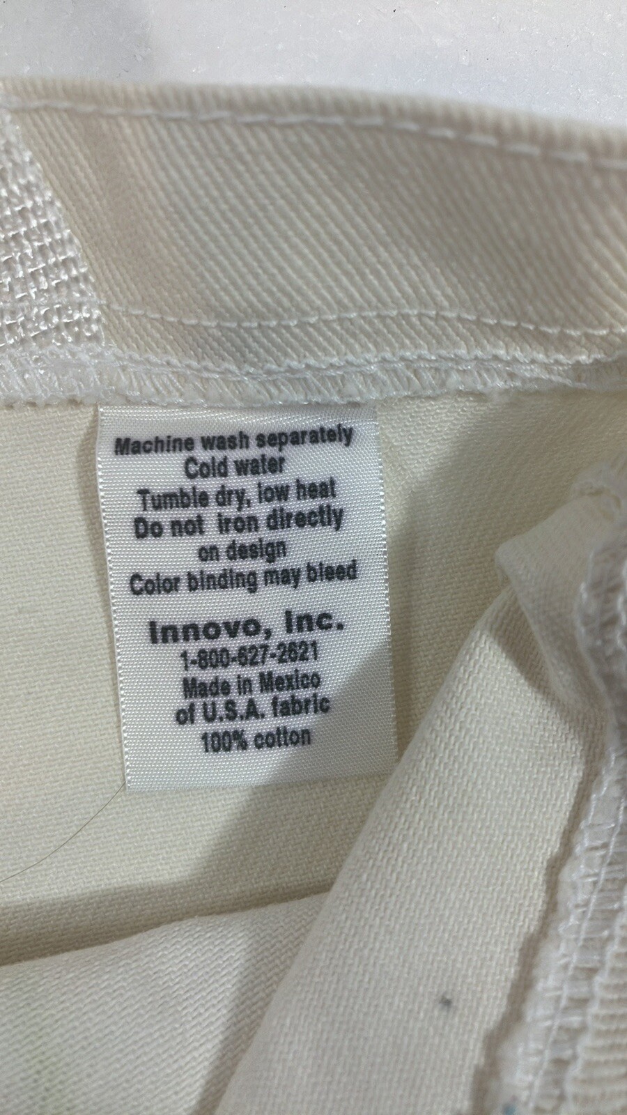 Innovo Inc, white tote with hot stamp initial A