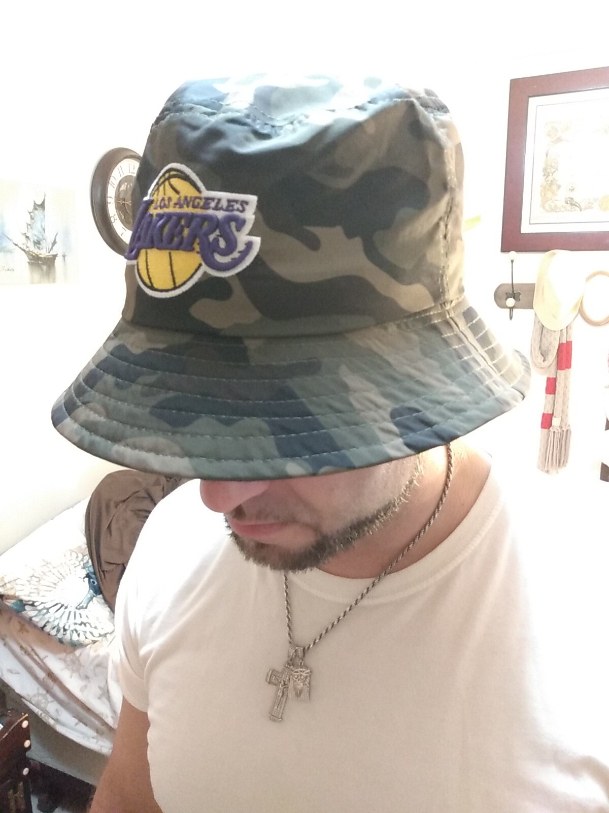 Ultra Game NBA Los Angeles Lakers Bucket Hat Cap Green Camo One Size Fit Most