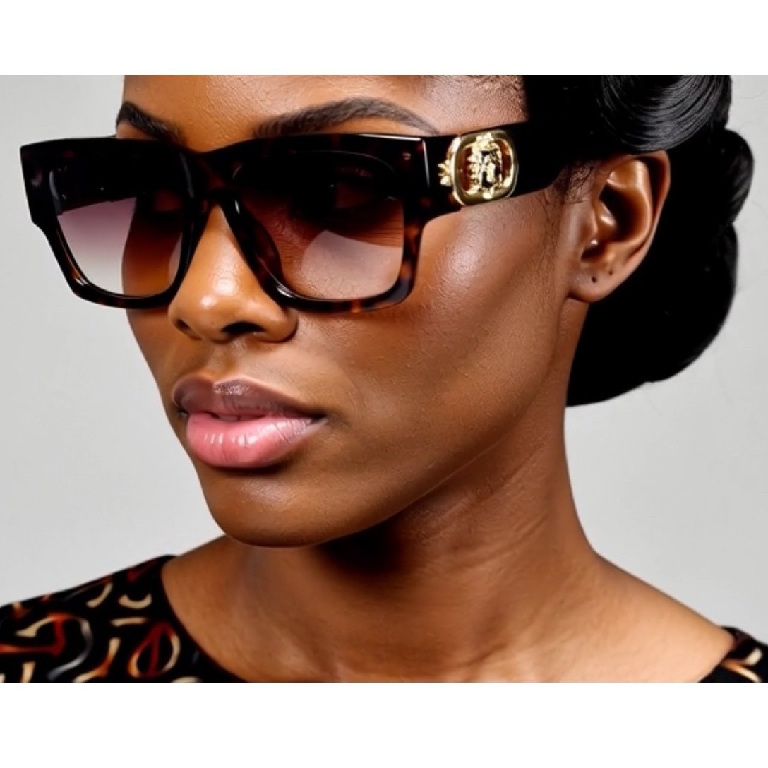 Designer Inspired Tortoise Oversized Square Sunglasses Women Gradient Lens Gafas