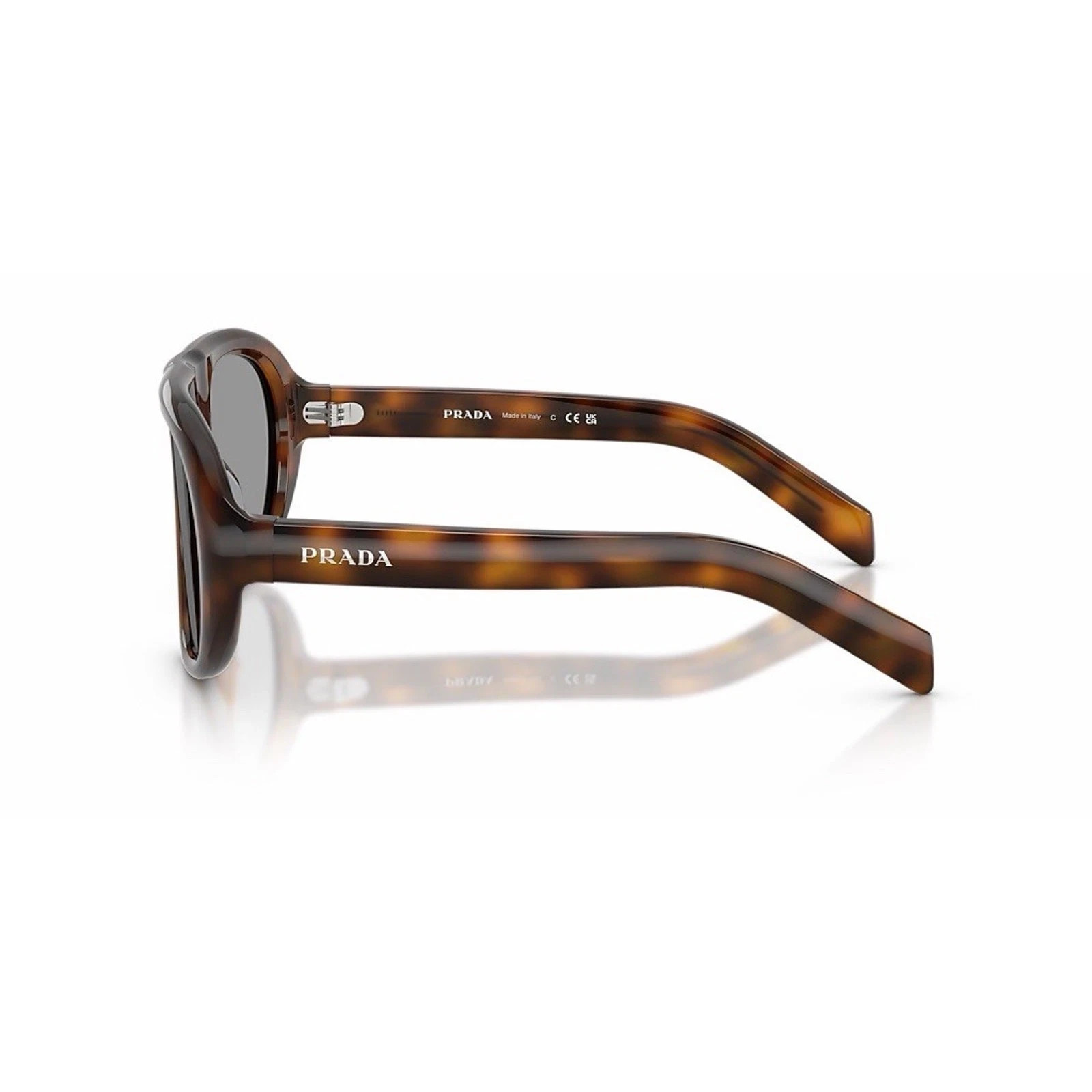 PRADA PR C05S 20D50Q Tortoise Grey Lens Oversized Sunglasses AUTHENTIC