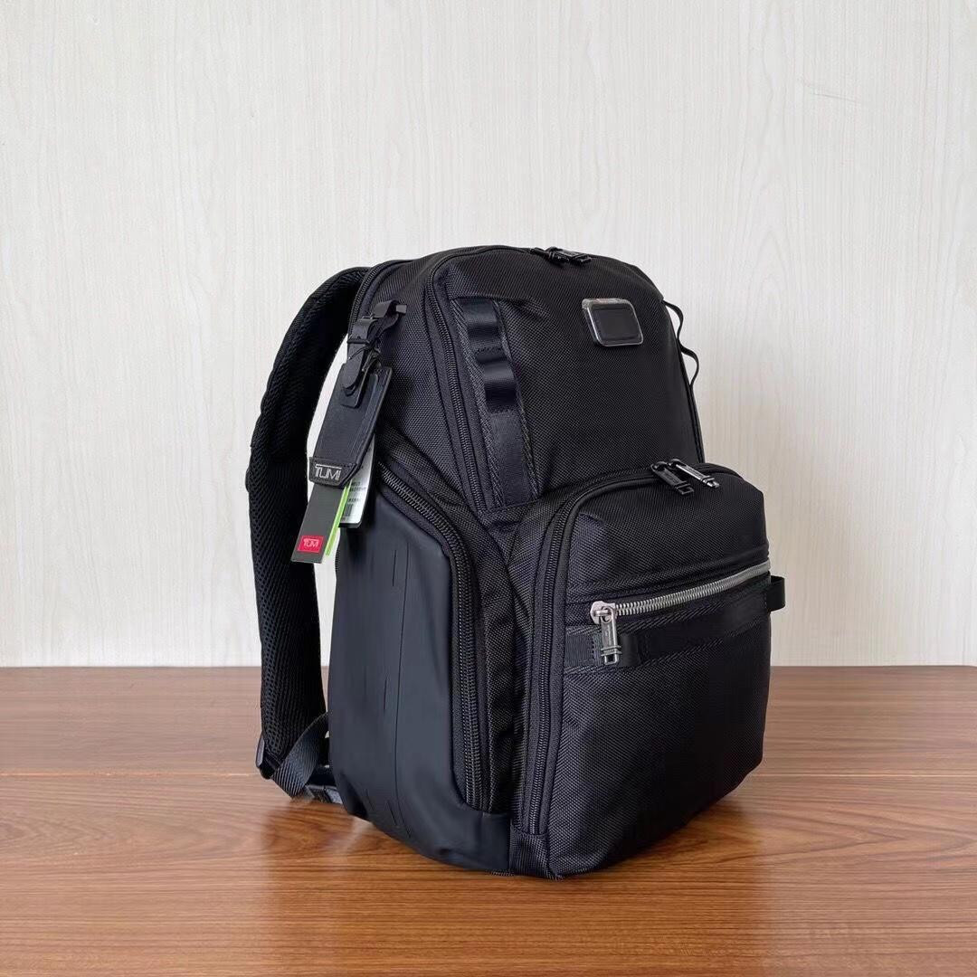 TUMI ALPHA BRAVO SEARCH 232789D Black Backpack Nylon Leather High Function NEW