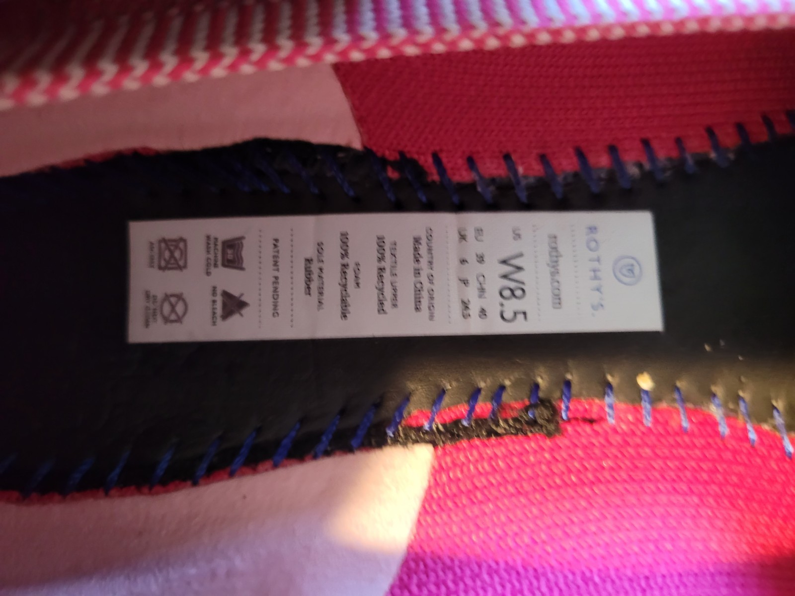 Rothy Size 8.5 Retired Pink Raspberry Rounded Toe Flats