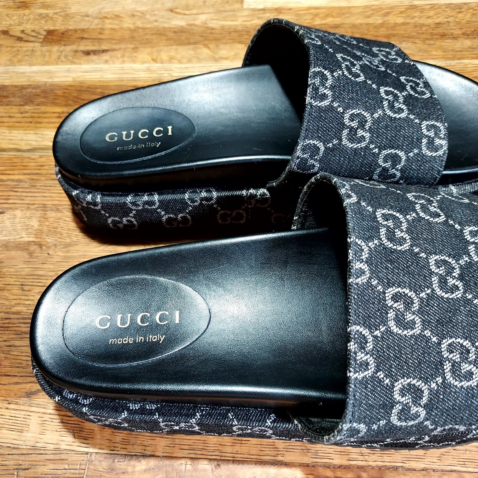 Gucci Angelina GG Monogram Platform Slides Size 39/US 9