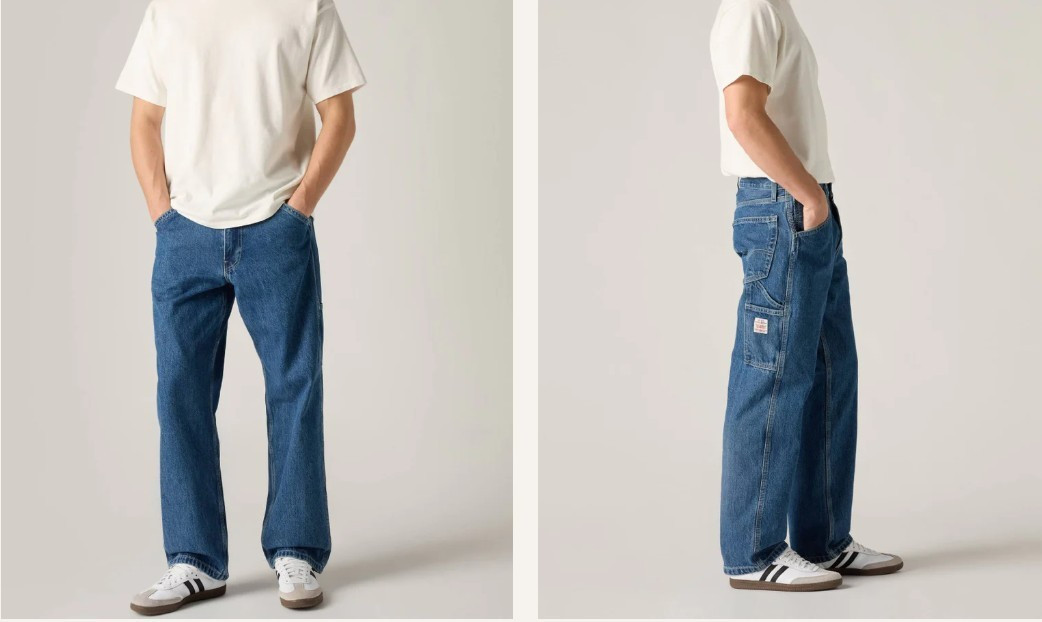 NEW MENS LEVIS 568 Loose Straight Carpenter BLUE Jeans SIZE 42 40 30 558490033