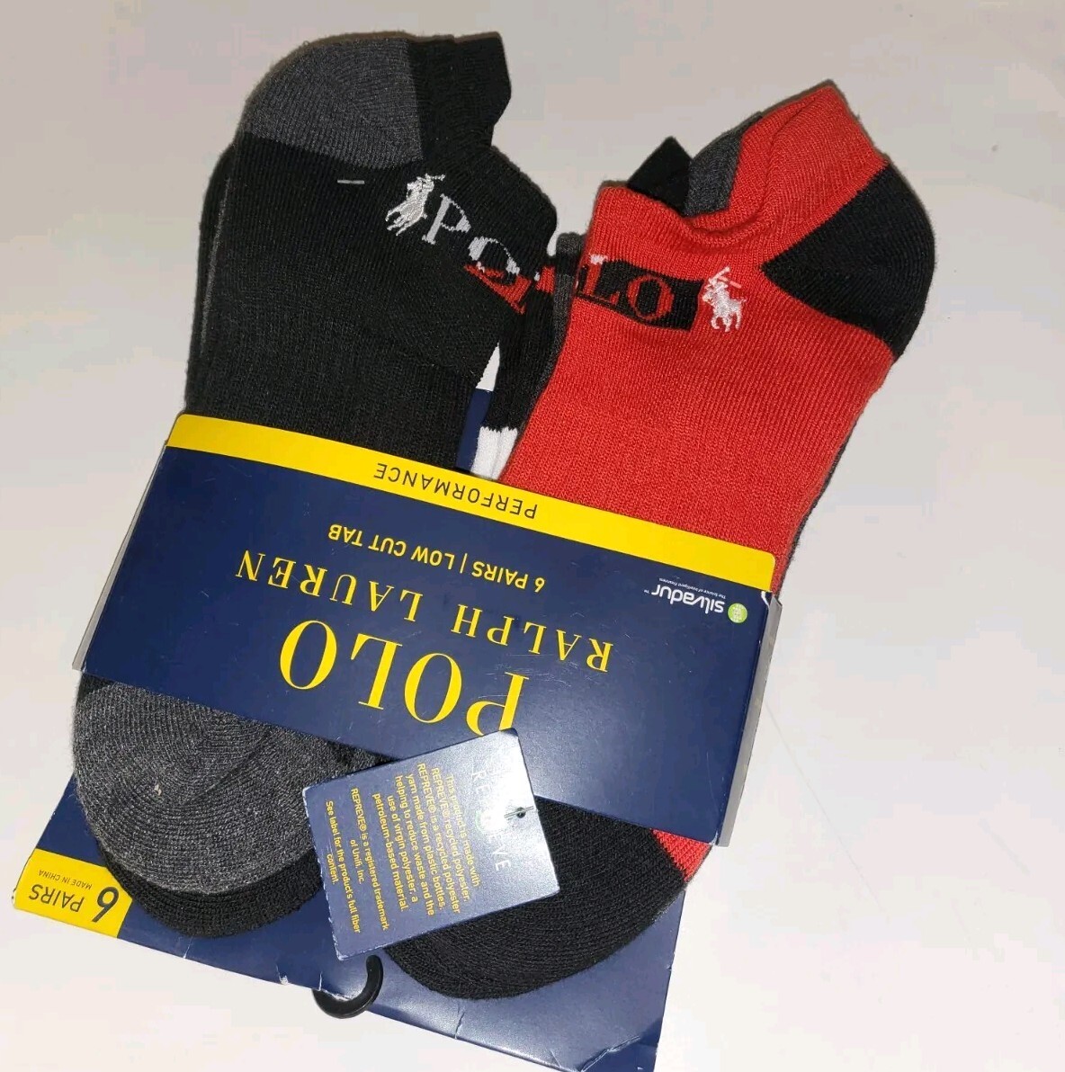 Polo Ralph Lauren 6-pair classic sport socks 6pk low cut socks White Black Navy