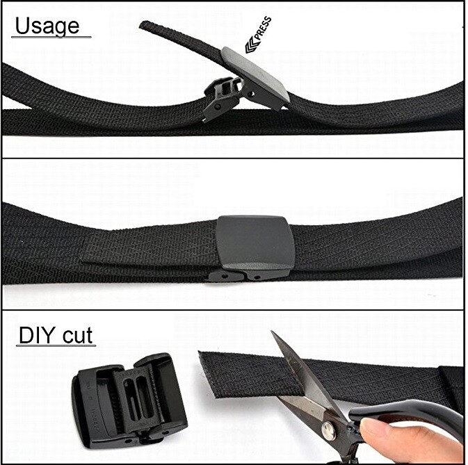 Build A Belt Men’s 1.5″ Heavy Duty Plastic Cam Buckle with Adjustable Nylon Belt