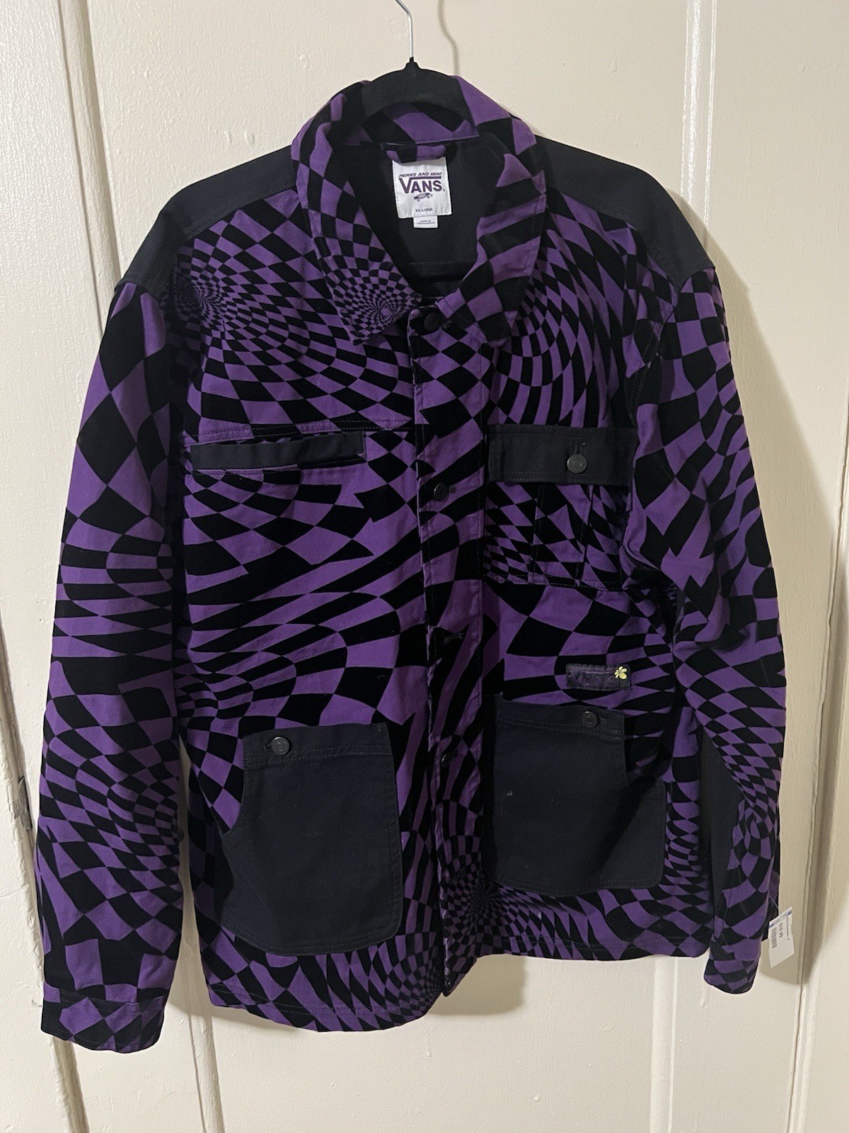 VANS VAULT X P.A.M Spiral Checker Chore Jacket Size 2XL