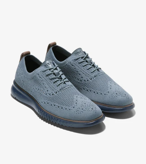 Cole Haan Men’s 2.ZERØGRAND Wingtip Oxford C37991, Stormy/Blue Wing Teal, 11 M