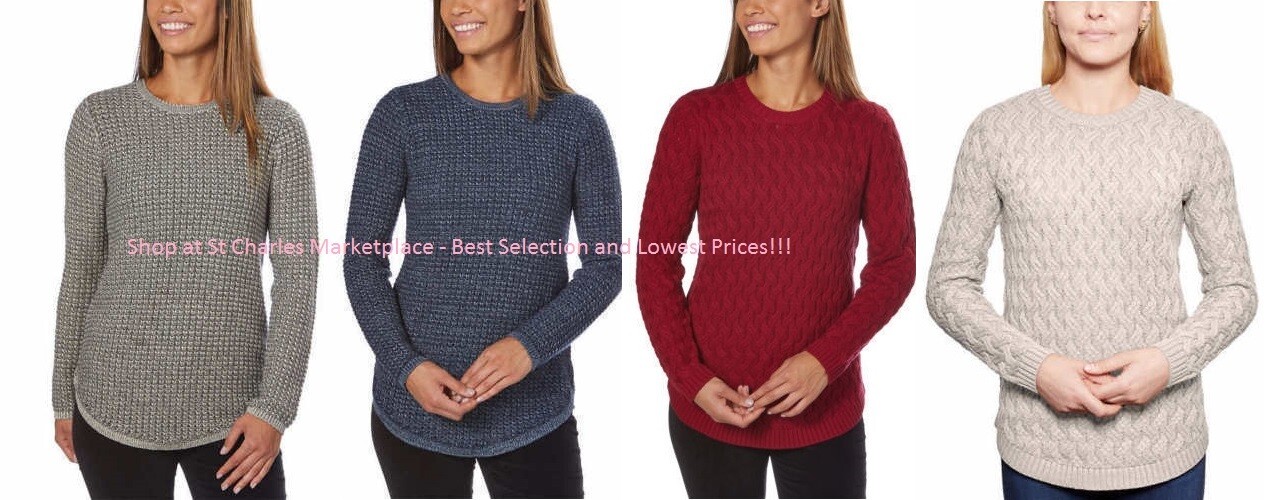 Jeanne Pierre Ladies’ Crew Neck Sweater, Colors – Sizes, NWT